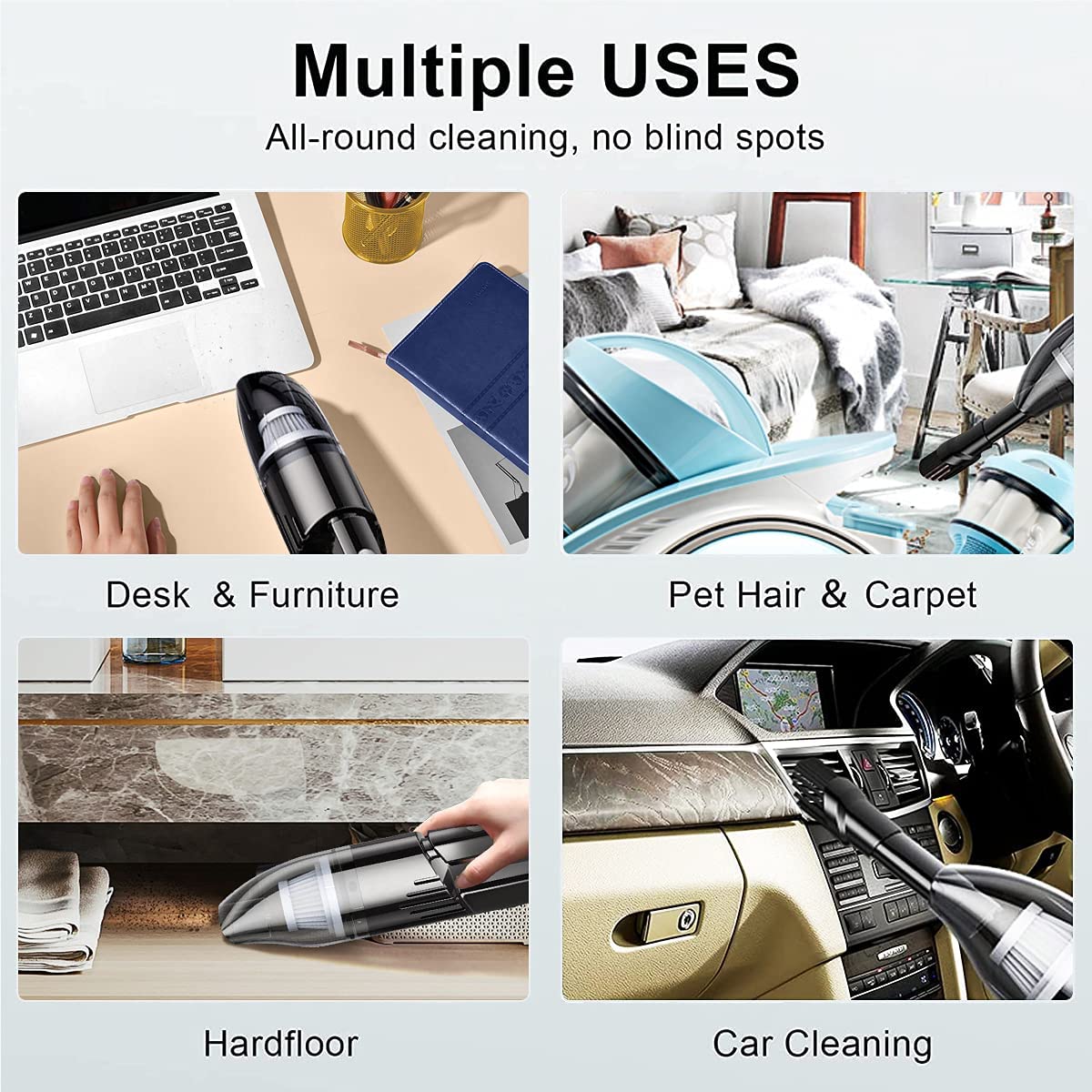 LIPUWS Mini Cordless Handheld Car Vacuum - Quick Cleaning, Black, 30*7*7cm, Model Mini2