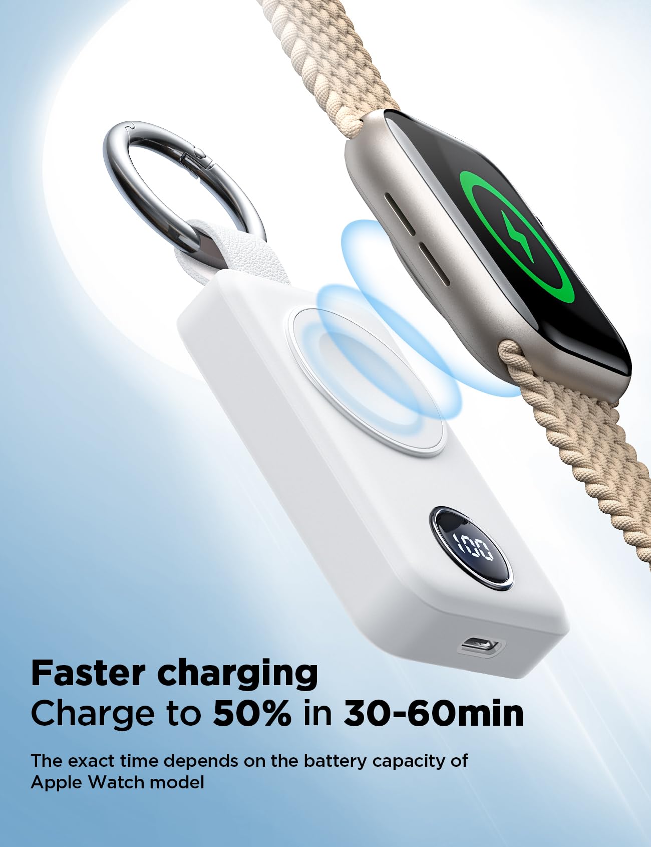 Joyroom Portable 2000Mah Wireless Charger Compatible For Apple Watch Series 9/8/7/6/5/Se/4/3/2/Uitra 2/Ultra, Compact Magnetic I