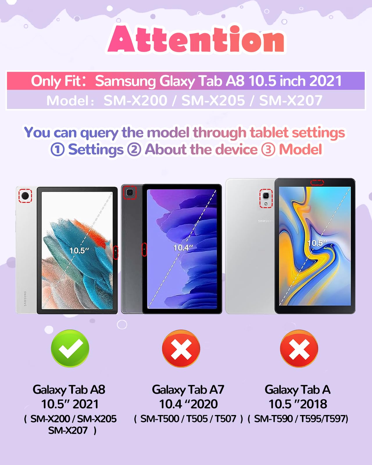 Wazzasoft For Samsung Galaxy Tab A8 10.5 Case Girls Cute Cat Kawaii Cover Girly 3D Cartoon Women Kitten With Rotating Handle Sta