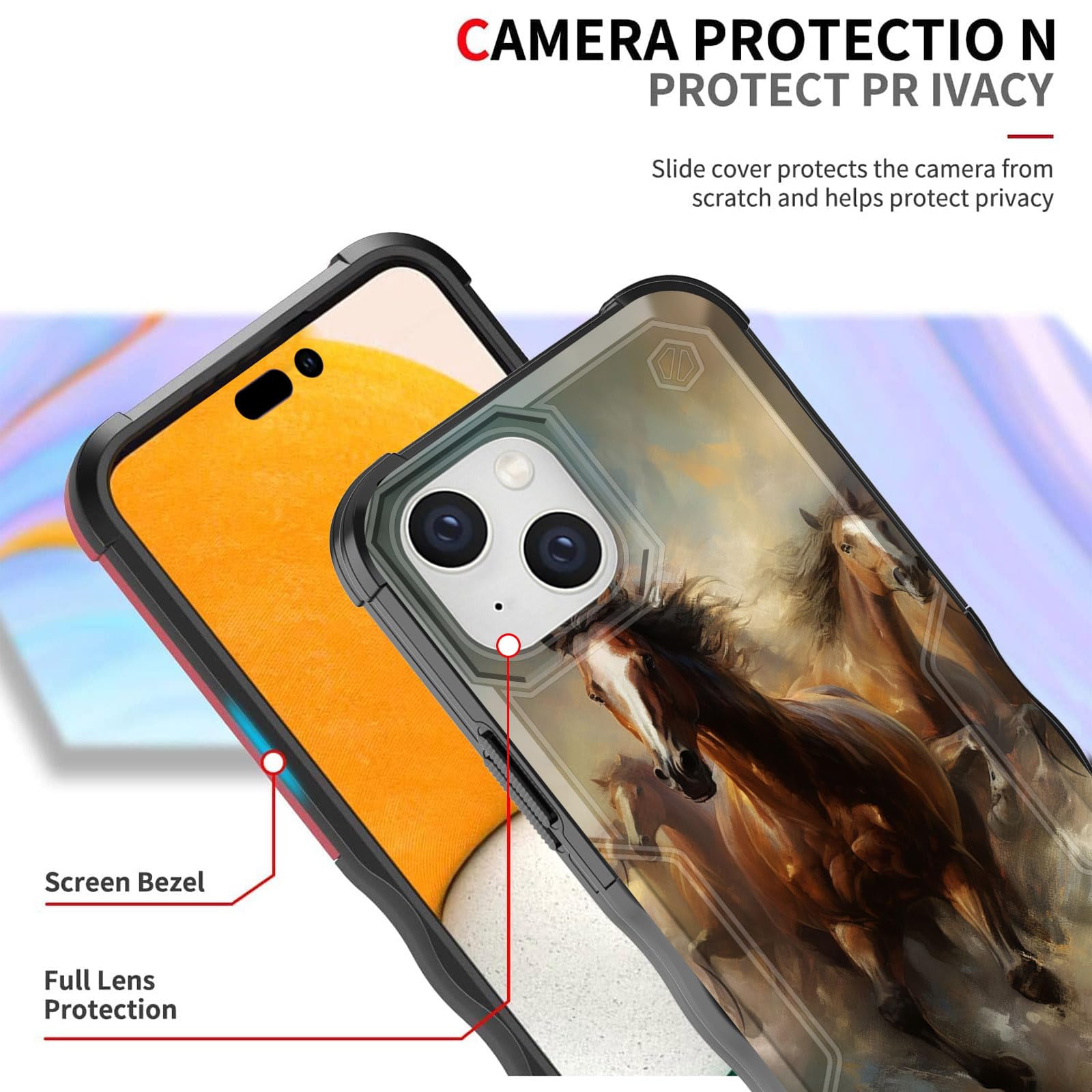Efgwsder For Iphone 15 Case,[Dual Layer][10 Ft Military Grade Drop Protection] [Non-Slip] Heavy Duty Shockproof Case For Iphone