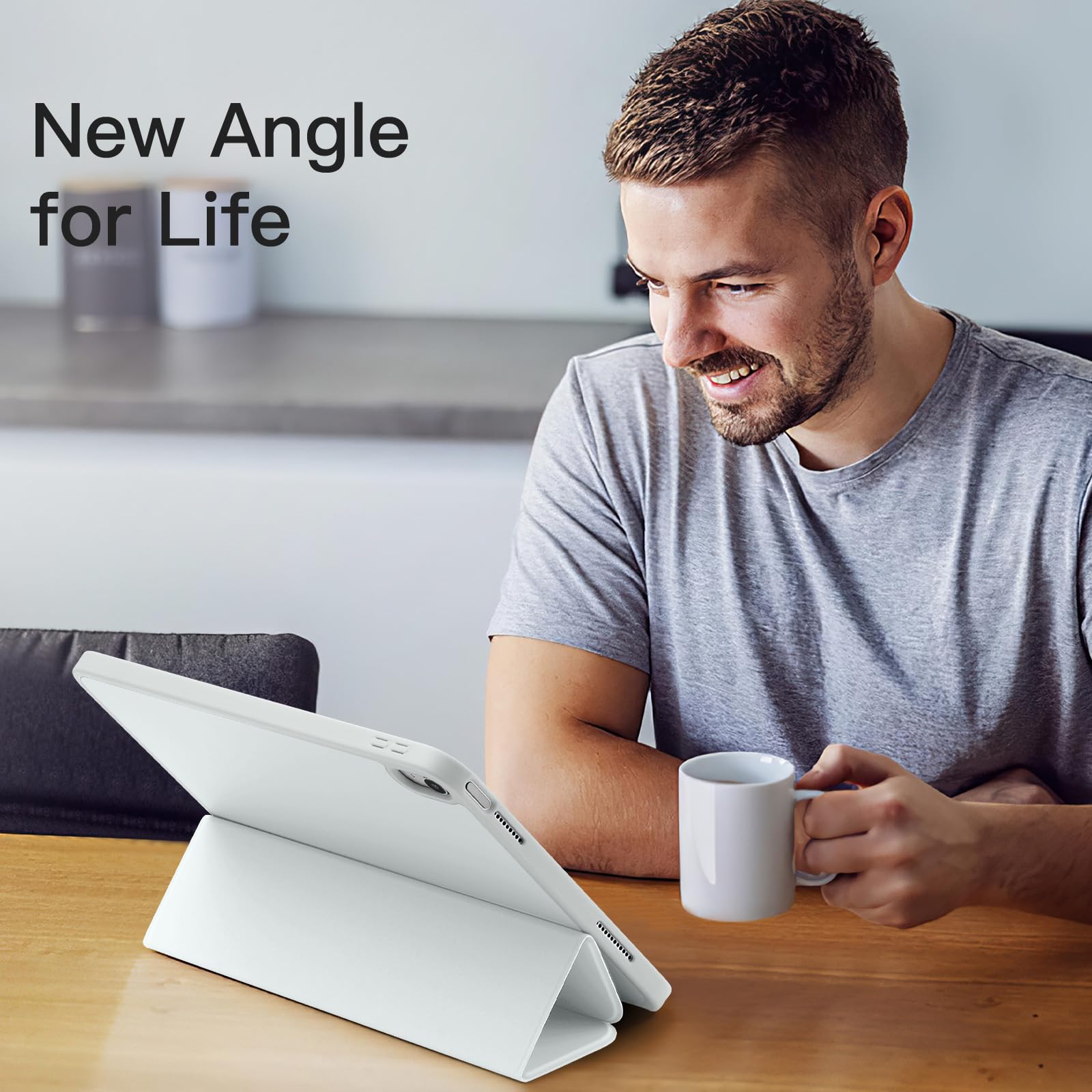 Akkerds Compatible With Ipad 10Th Generation Case 10.9 Inch 2022 With Pencil Holder, Slim Trifold Stand Protective Cover With So