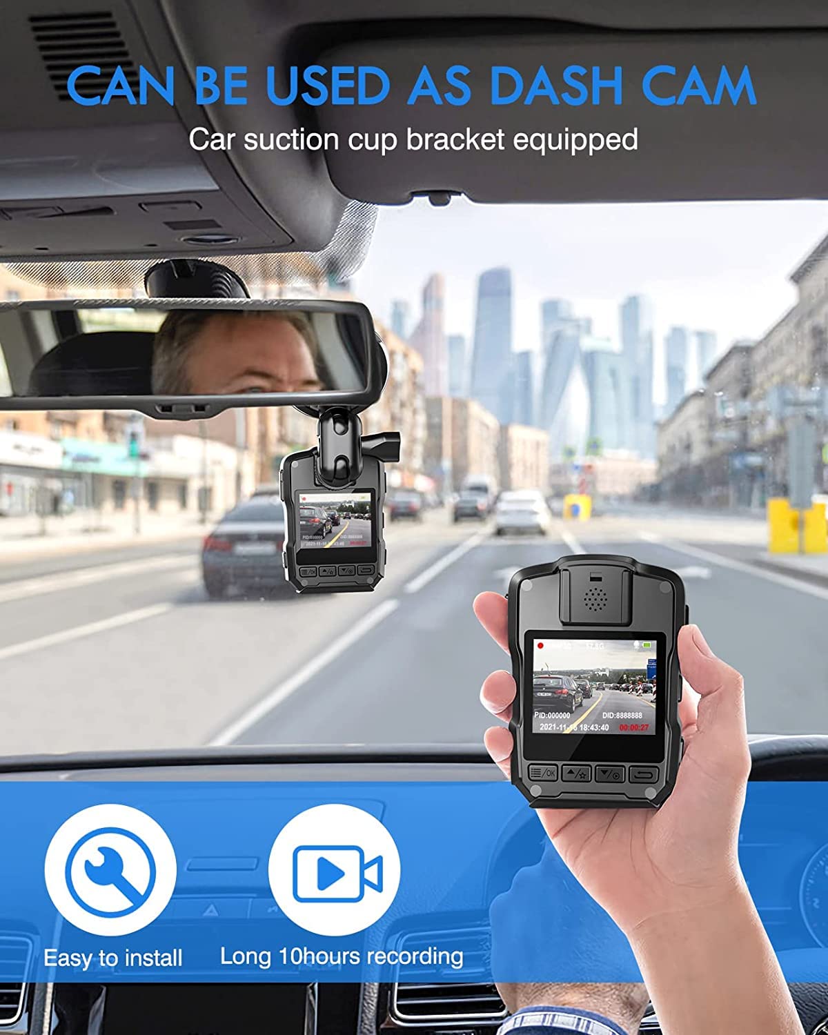 Boblov M5 2K Police Body Camera, Gps Enabled &1440P Body Mounted Cam, 256G Body Cam Built In 4200Mah Battery,15Hours Record, Ip6