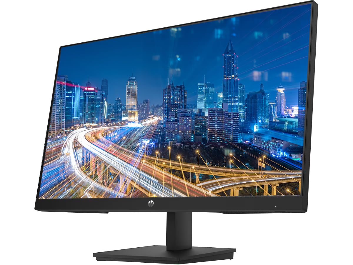 Hp P24H G5 24 Inch 1920 X 1080 Full Hd Edge Led Lcd Monitor, 2-Pack Bundle With Hdmi, Vga, And Display Port With Built-In Speake