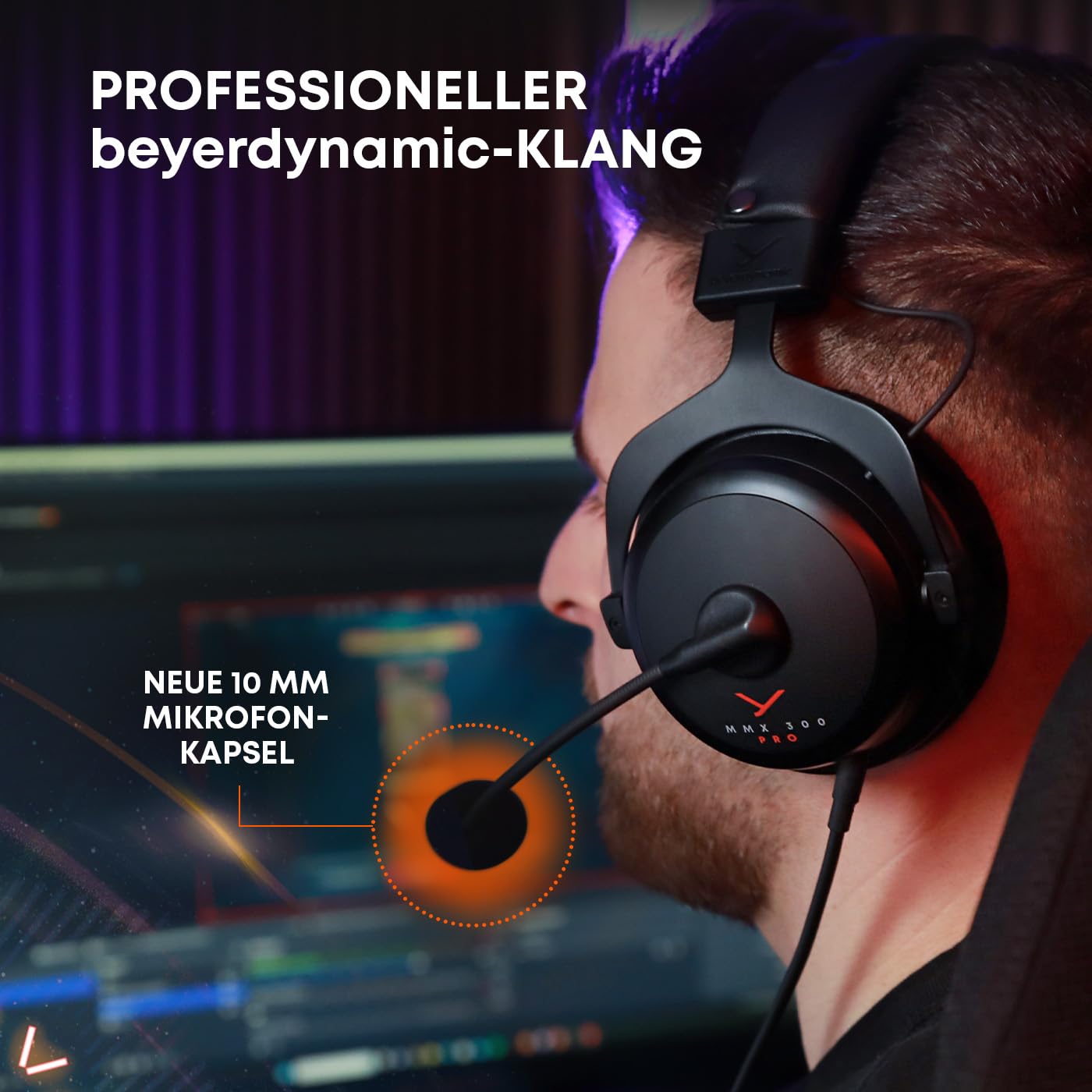 Beyerdynamic Mmx 300 Pro Gaming Headset With Stellar.45 Driver And Condenser Microphone   Wired Gaming Headset