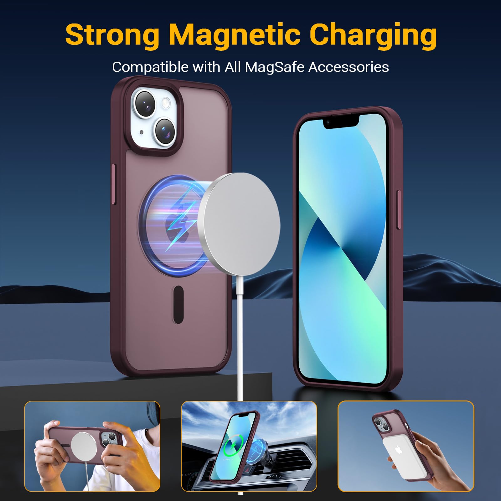 Jaroco For Iphone 13 Case/Iphone 14 Case [Compatible With Magsafe] [Military Grade Drop Protection] [Anti Fingerprint] [Anti Scr