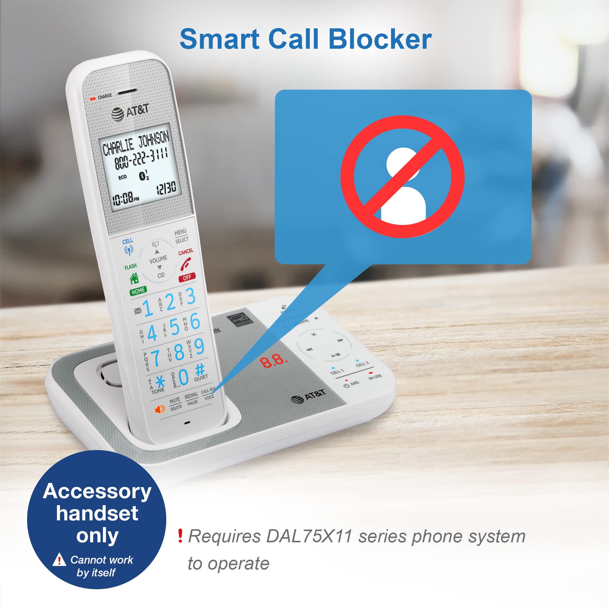 At&T Dal75011 Accessory Handset For Gl2113 X Or Dal75X11 Phone System (White)