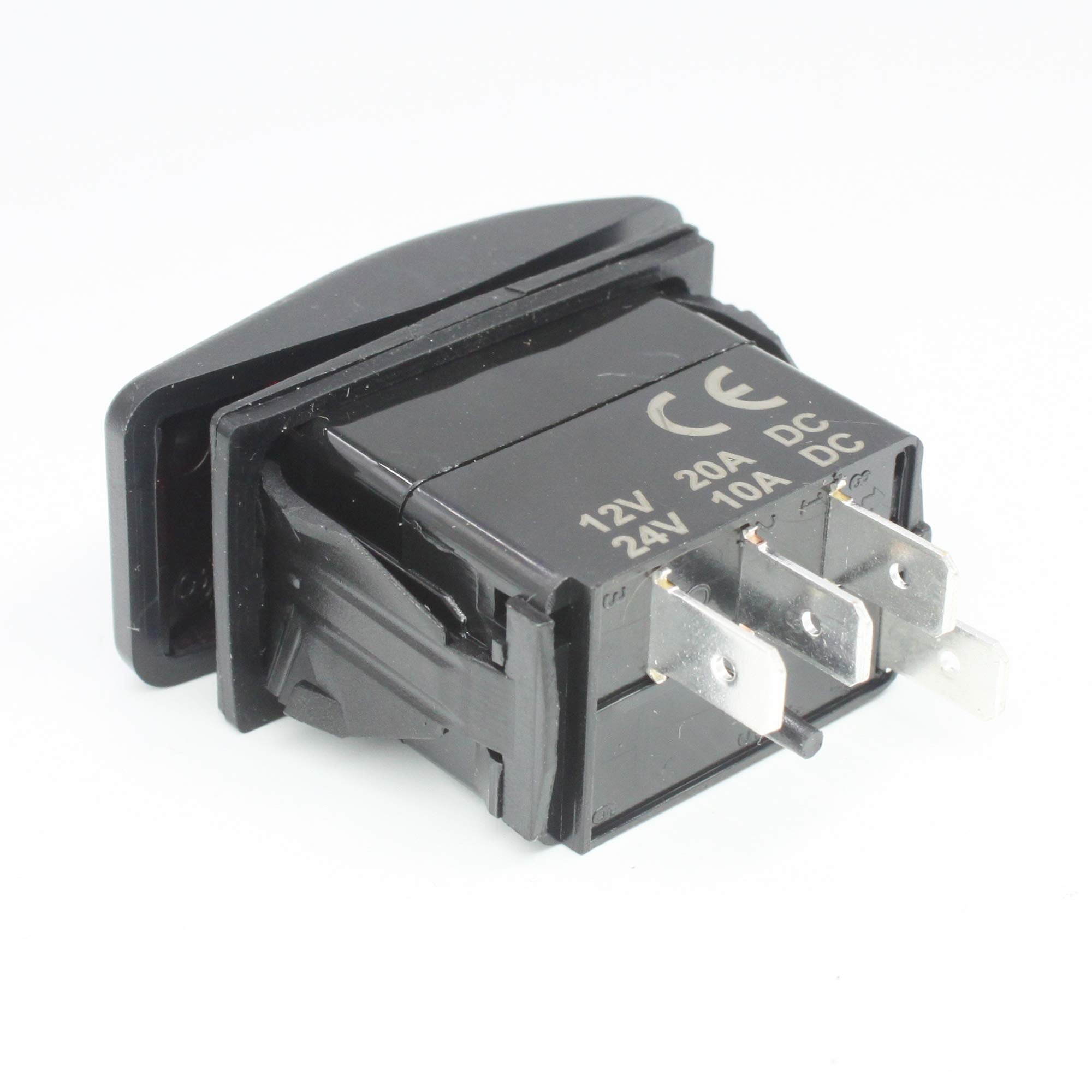 X Haibei Waterproof Rocker Switch 12V 24V Spdt On Off On 3 Position 4 Pin Led Light For Boat Car Rv Trailer Atv (Red)