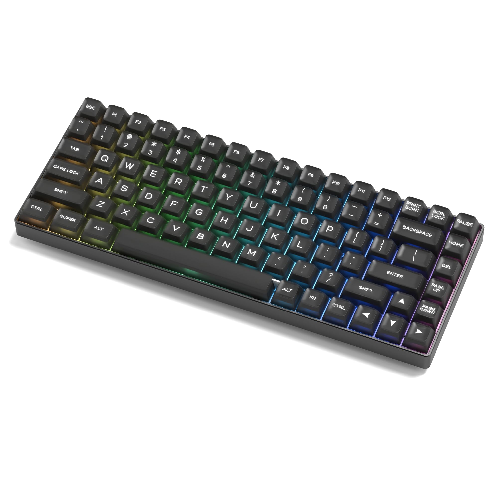 Dagaladoo Black Jade Pbt Keycaps,Sa Profile Keycaps,Double Shot Keycaps 60 75 Percent,Light Transmittance Keyboard Keycaps For 6