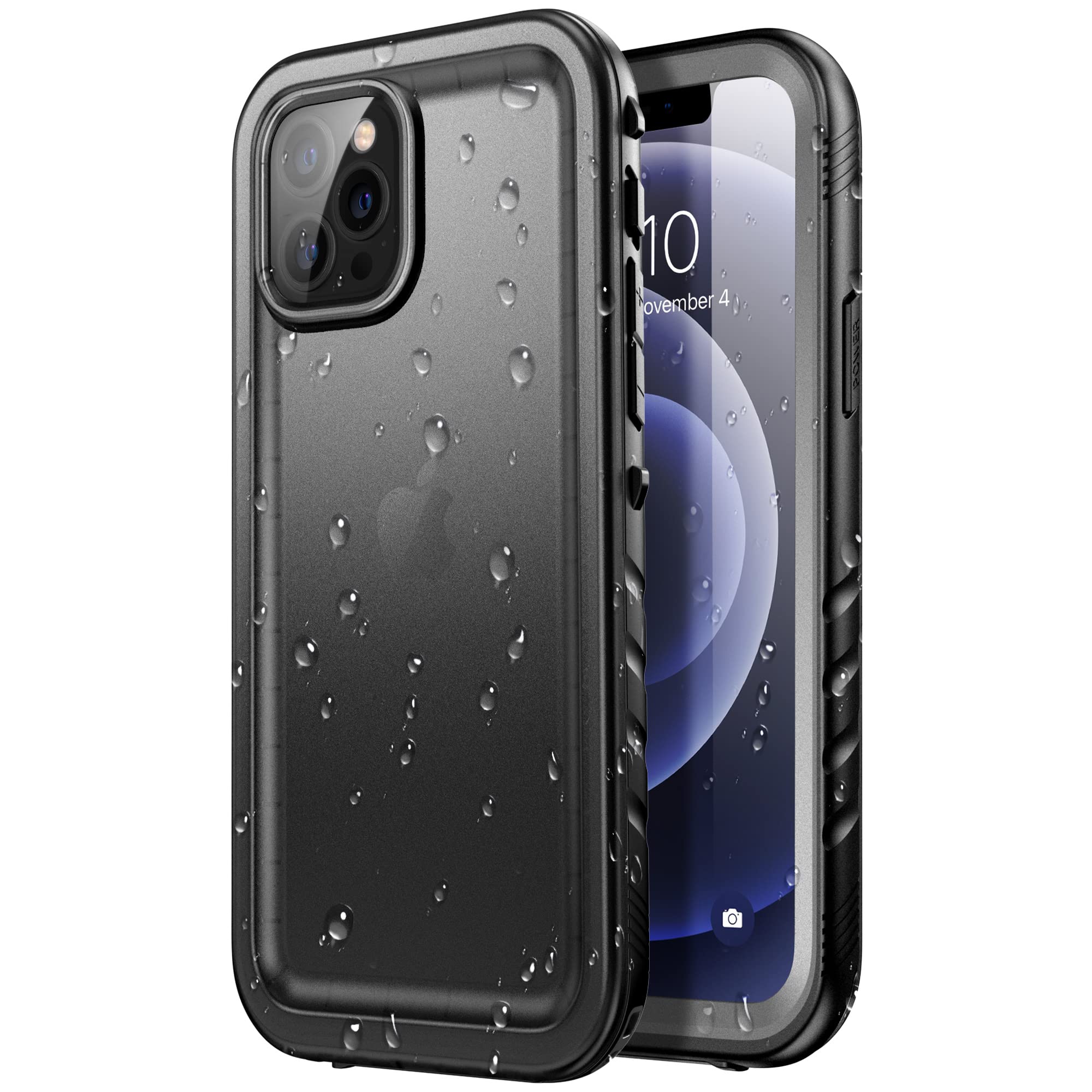 SPORTLINK iPhone 12 Pro Max Waterproof Case - Rugged Full Body & Screen Protector, Shockproof, Dustproof - Black