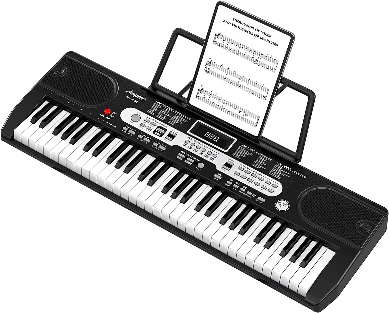 88-Key Portable Electronic Piano Complete Set - with Bluetooth, Piano Stand, Piano Case, Headphones, Power Adapter and Note Stic