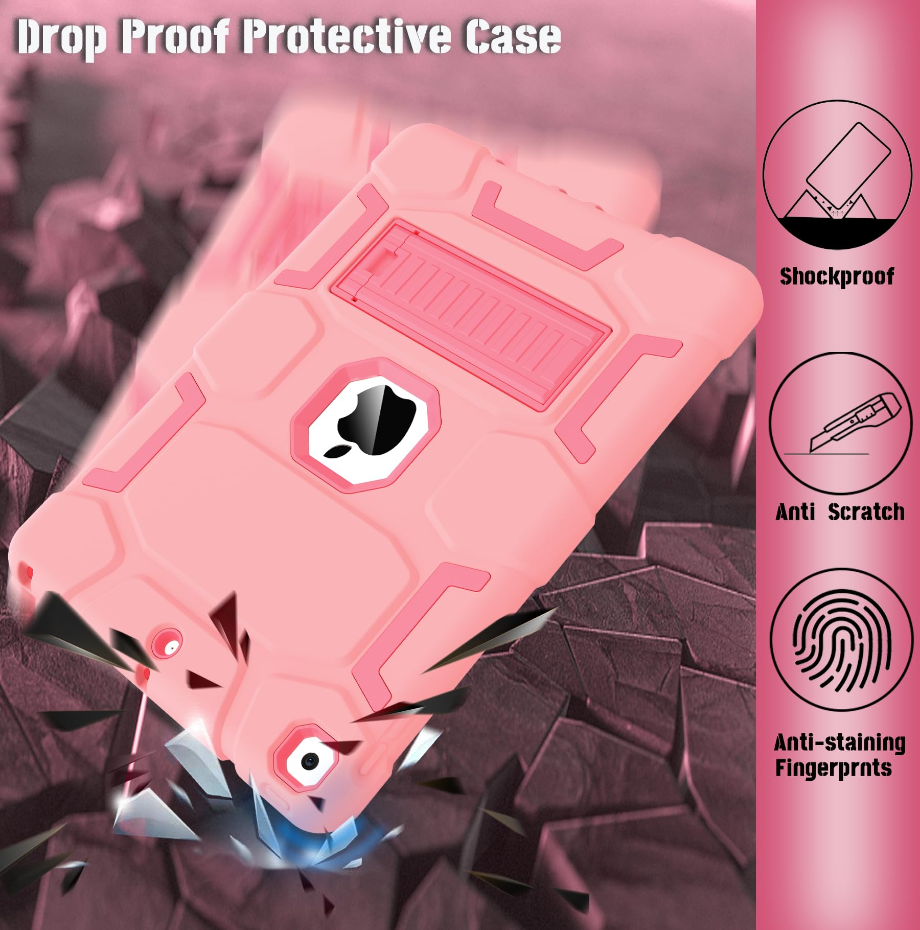 Ccmao For Ipad 9Th Generation Case, Ipad 8Th 7Th Generation Case, Ipad 10.2 Inch 2021/2020/2019 Case, Heavy Duty Rugged Shockpro