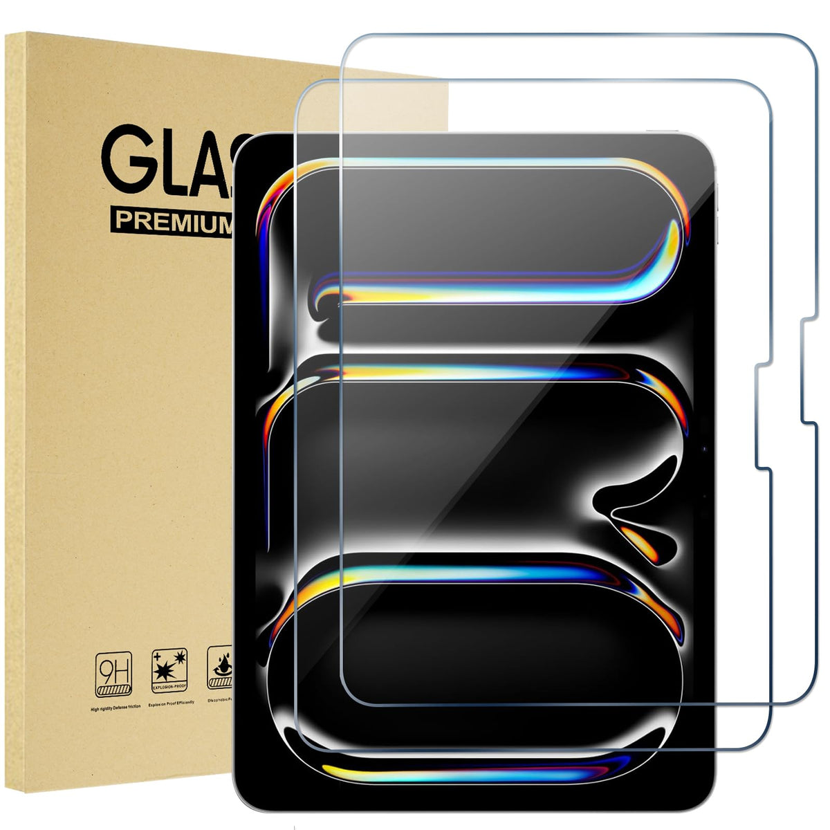 Procase 2 Pack Screen Protector For Ipad Pro 11 Inch M4 2024, Tempered Glass Film Guard For A2836 A2837 A3006  Clear