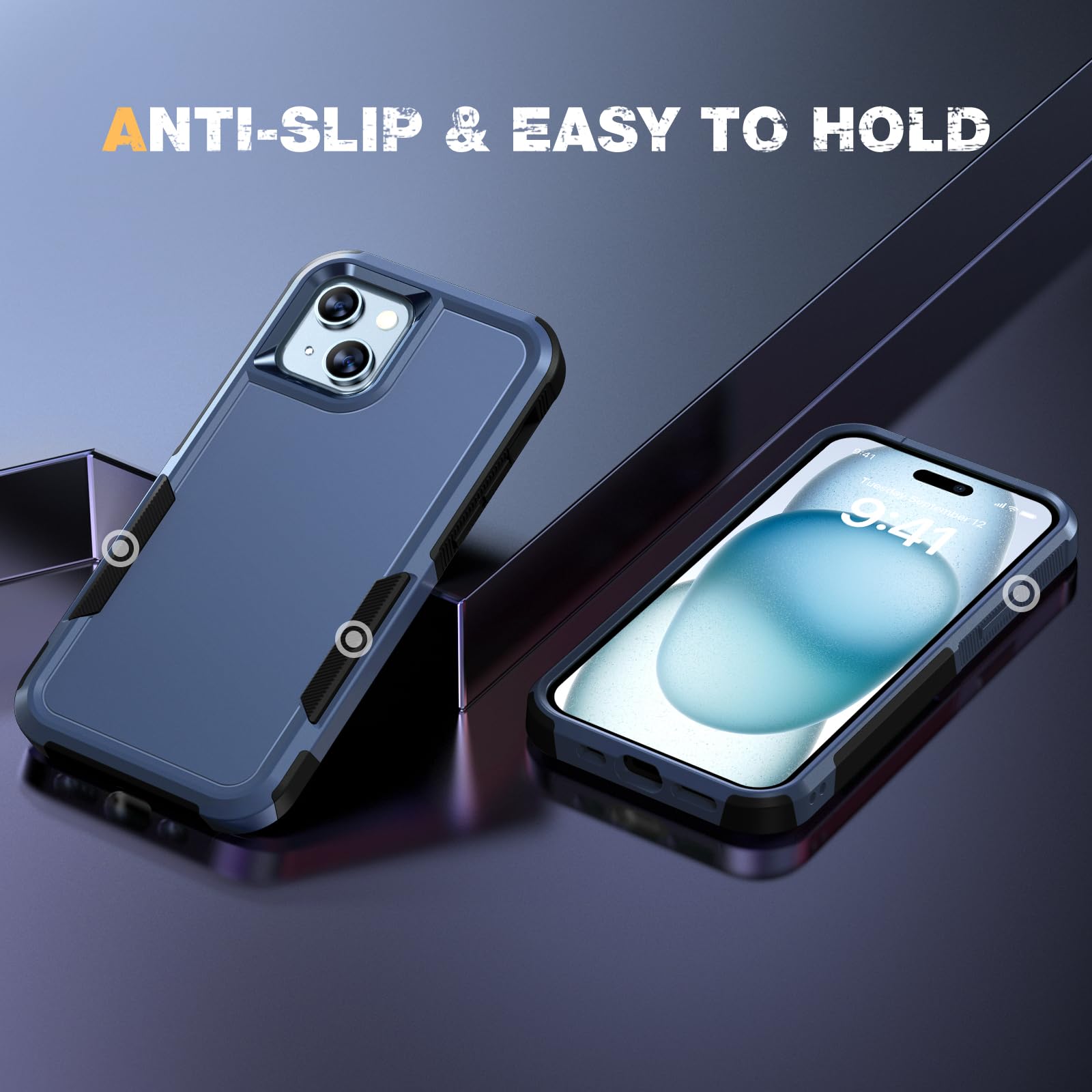 Diaclara Designed For Iphone 15Plus Case, [With Privacy Screen Protector] [Anti Spy] [Military Grade Drop Protection] Heavy Duty