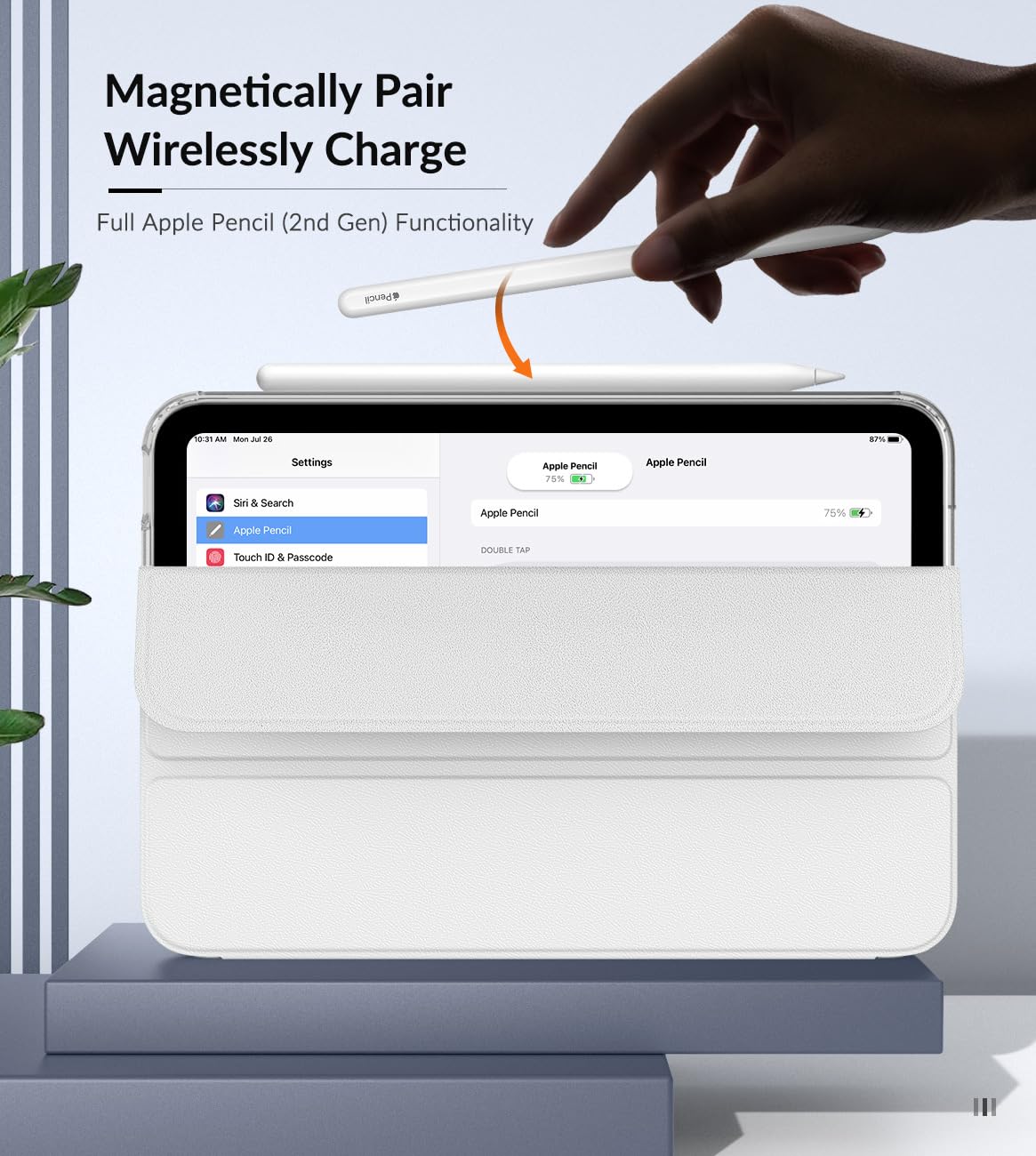 MoKo Case Fit New iPad Mini 7 (A17 Pro) 2024, iPad Mini 6th Generation Case 2021 (8.3 inch), iPad Mini 6 Case, Soft TPU Translucent Frosted Back Cover Case for iPad Mini 7th, White