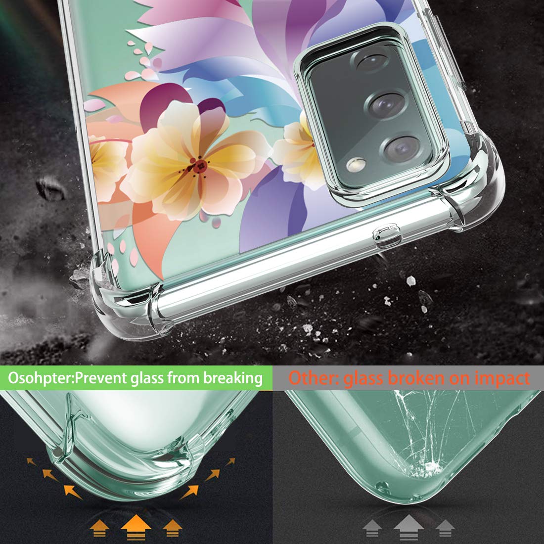 Osophter For Galaxy S20 Fe 5G Case Clear Transparent Reinforced Corners Tpu Shock Absorption Flexible Cell Phone Cover For Samsu