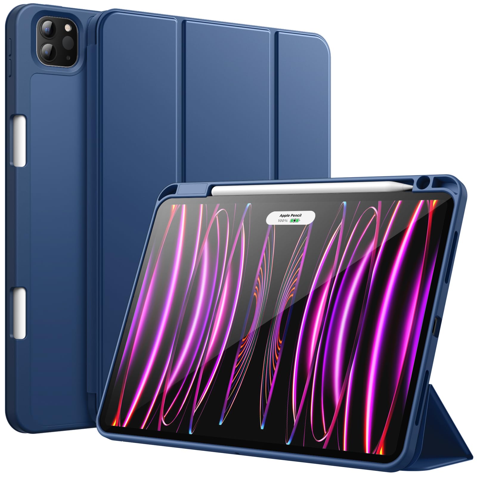 JETech Case for iPad Pro 11 Inch 2022/2021/2020 Model (4th/3rd/2nd Generation), with Pencil Holder, Support 2nd Pencil Charging,