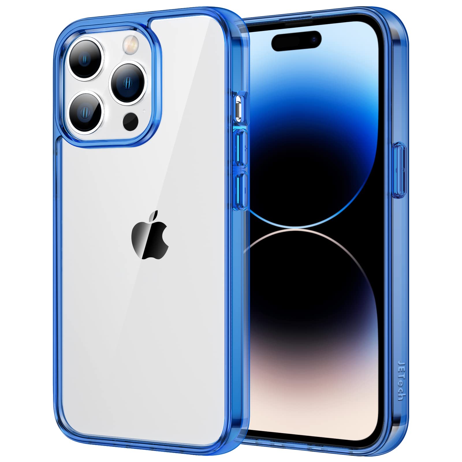 Jetech Case For Iphone 14 Pro Max 6.7 Inch, Non Yellowing Shockproof Phone Bumper Cover, Anti Scratch Clear Back (Blue)