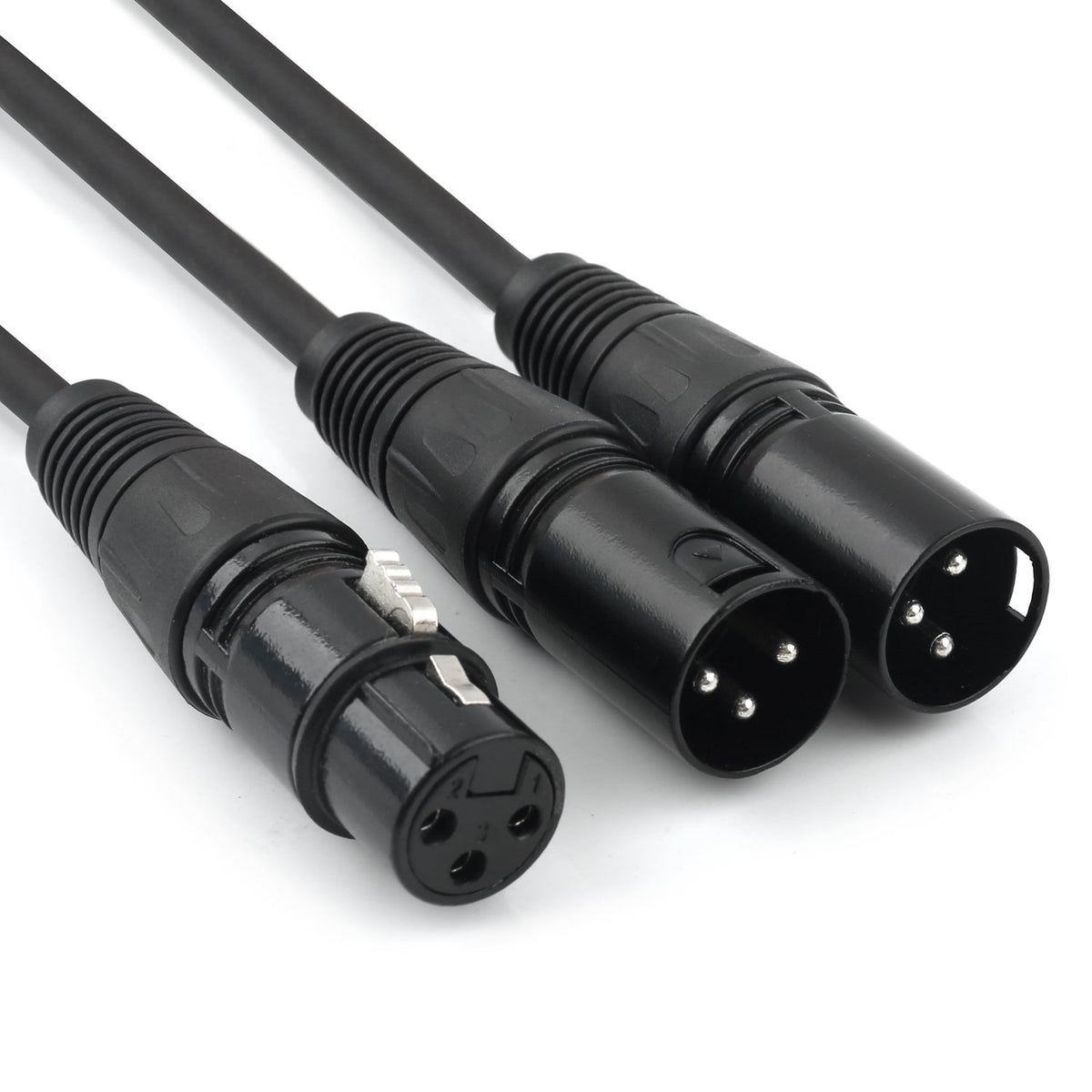 Disino XLR Splitter Cable, 3 Pin XLR Female to Dual XLR Male Patch Y Cable Balanced Microphone Splitter Cord Audio Adaptor- 10 Feet