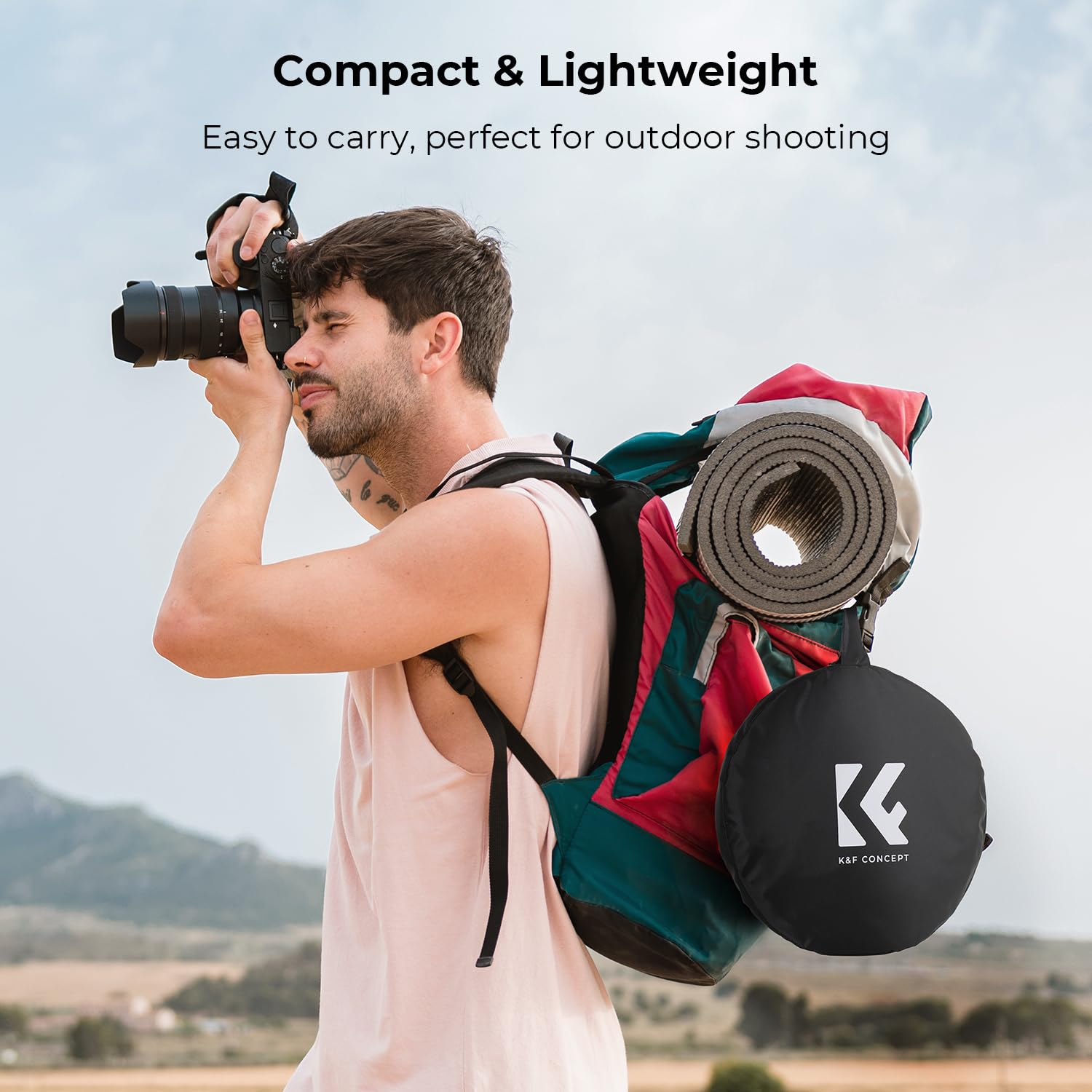 K&F Concept 5 In 1 Light Reflector 43''(110Cm) Photography Diffuser Collapsible Portable For Studio And Outdoor Lighting Gold Si