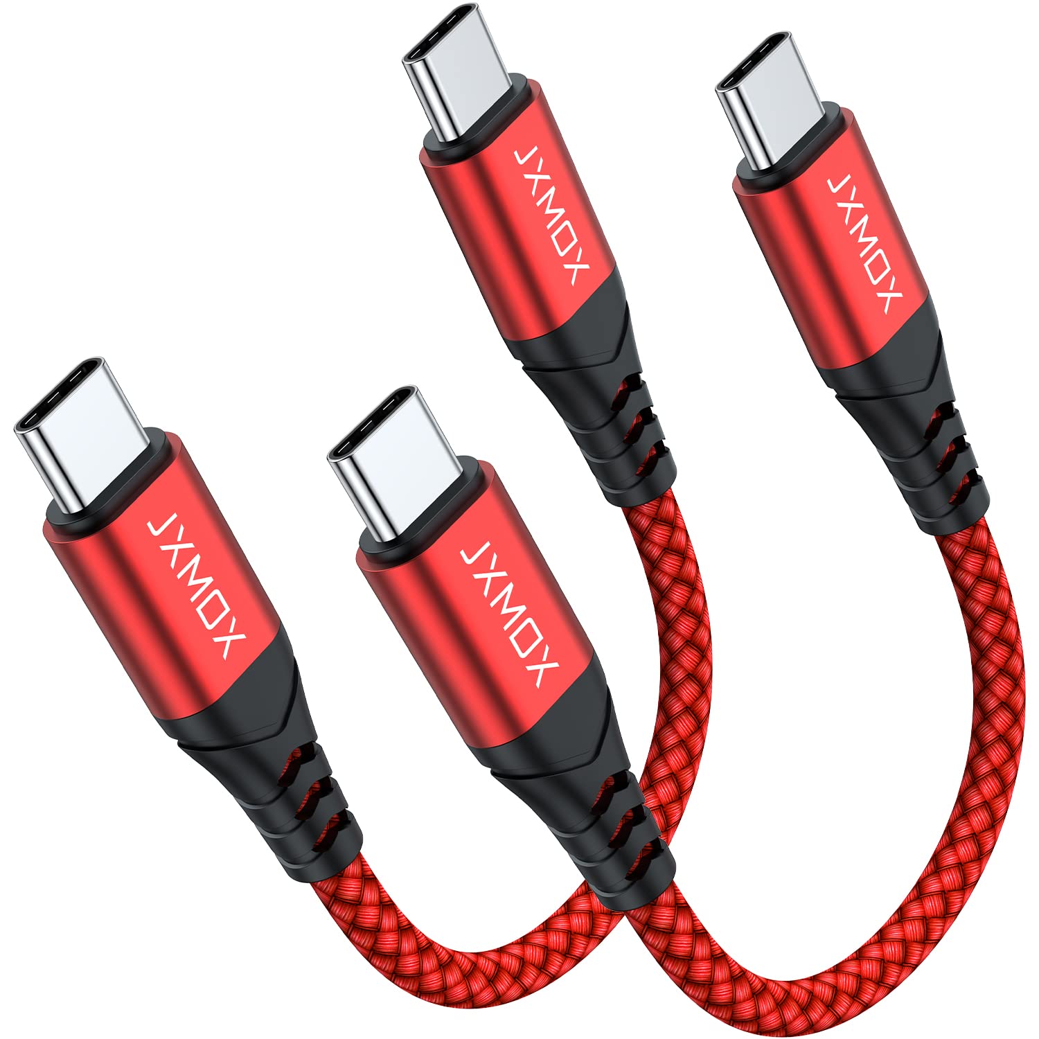 Jxmox Short Usb C To Usb C Cable 60W, (2 Pack 0.5Ft) Type C Fast Charging Cord Charger Cable Compatible With Iphone 15 Plus/15 P