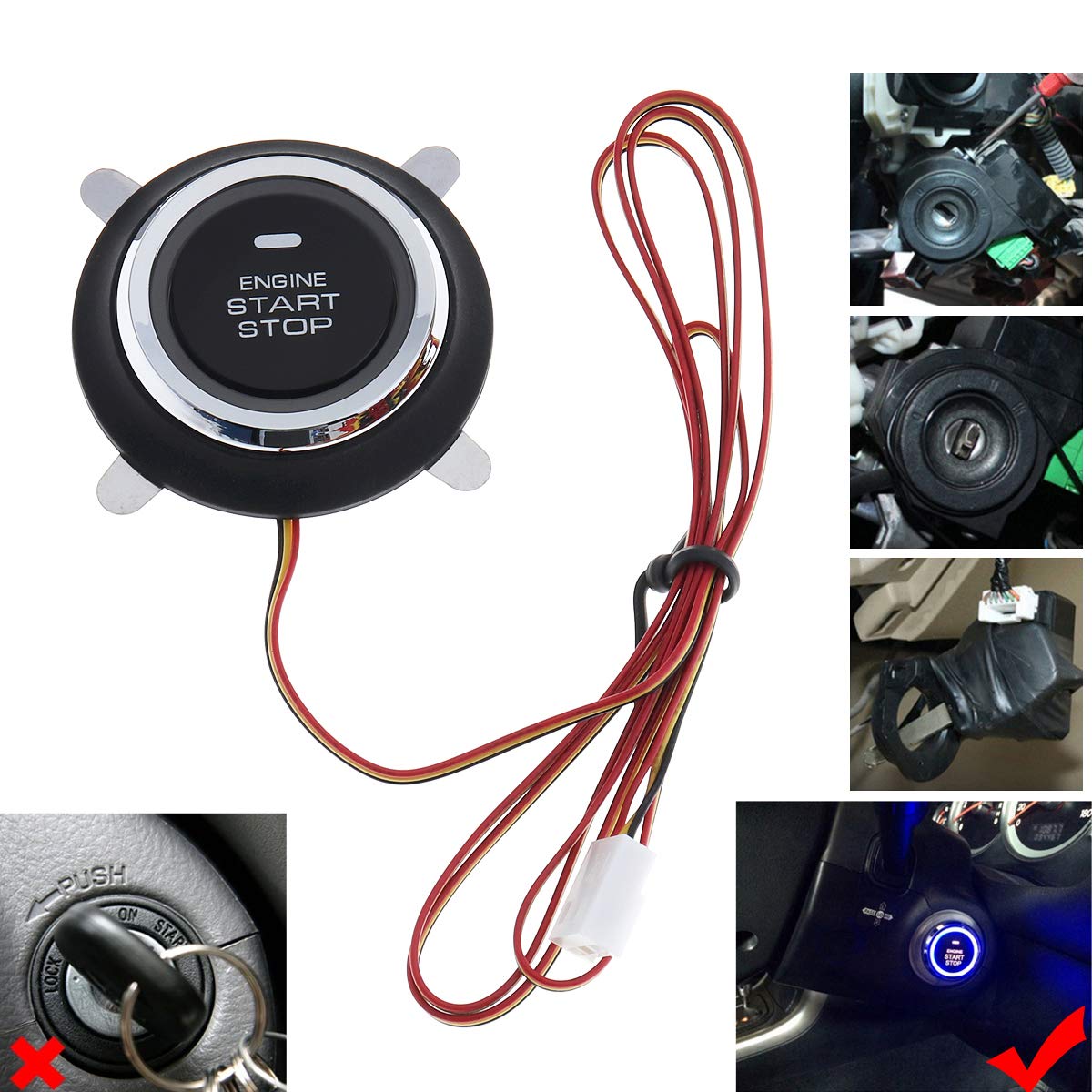 Banvie Car Alarm System Rfid Push Engine Start Button & Keyless Go System For Vehicle Anti Thief Double Layer Start Protection