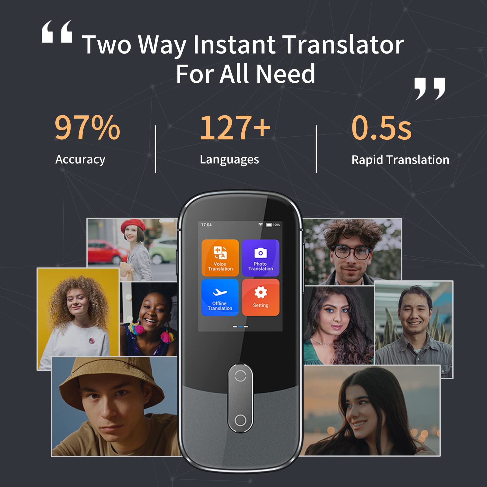 Anfier Language Translator Support 127 Languages Voice Translation Image Translation W09 Wi Fi Hotspot Connection