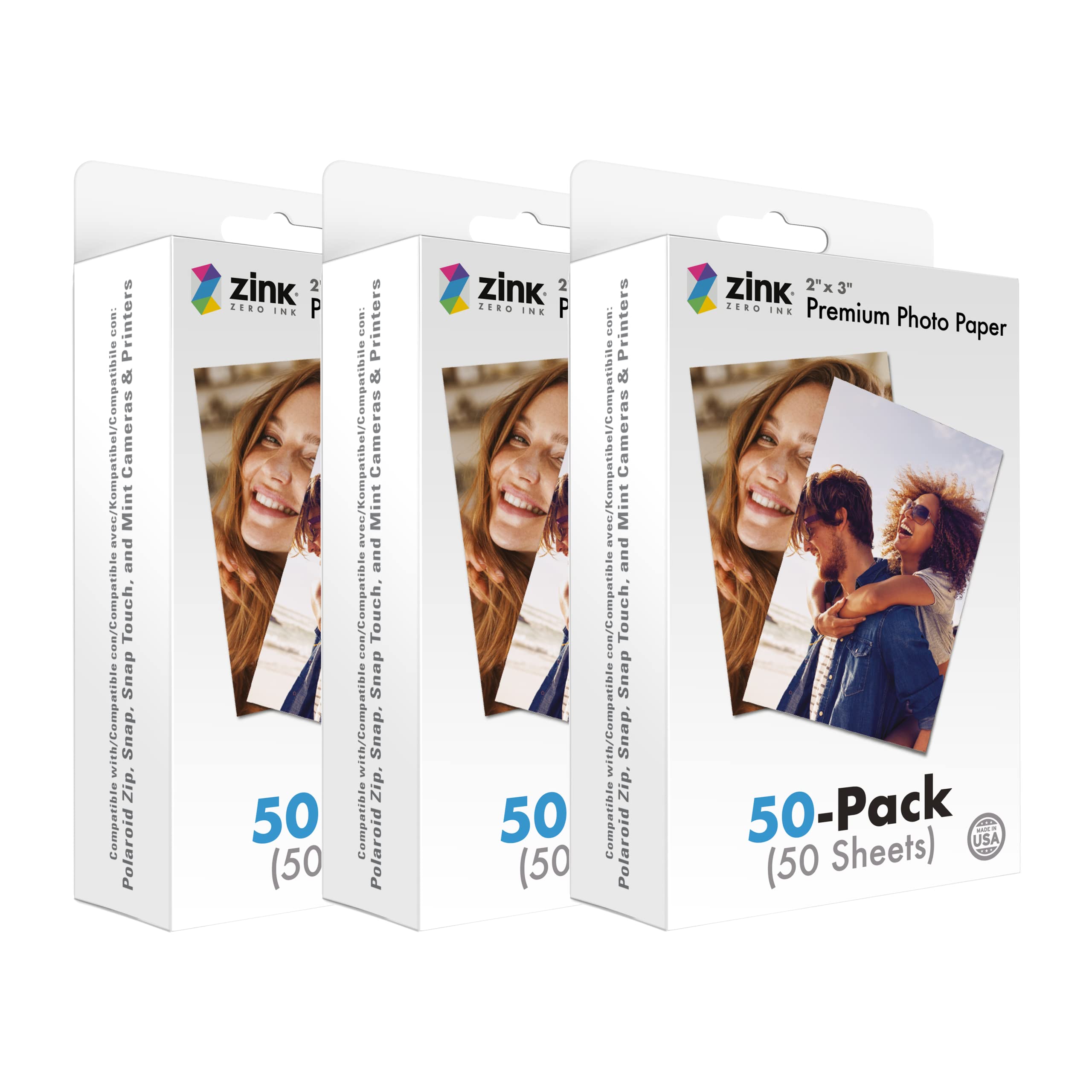 Zink 2x3 Premium Instant Photo Paper (150 Pack) Compatible with Polaroid Snap, Snap Touch, Zip and Mint Cameras and Printers