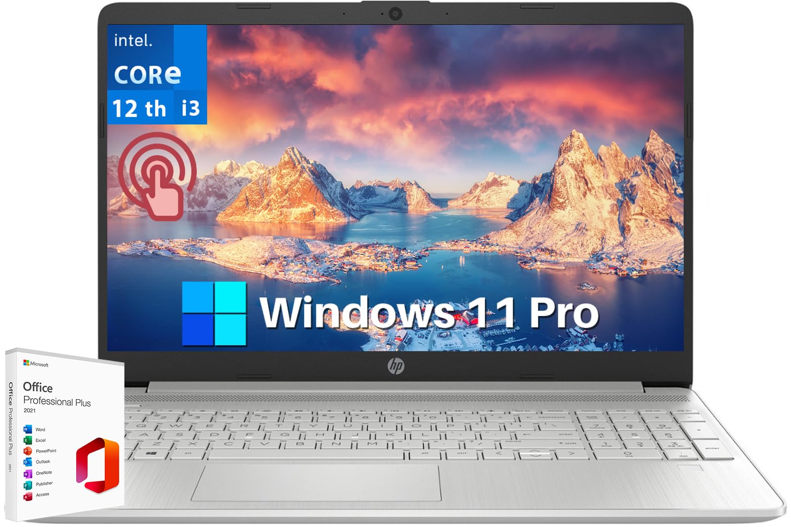 Hp 2024 15.6'' Touchscreen Laptop - With Microsoft Office Lifetime License, Intel I3-1215U, 16Gb Ram, 1Tb Ssd, Long Battery Life
