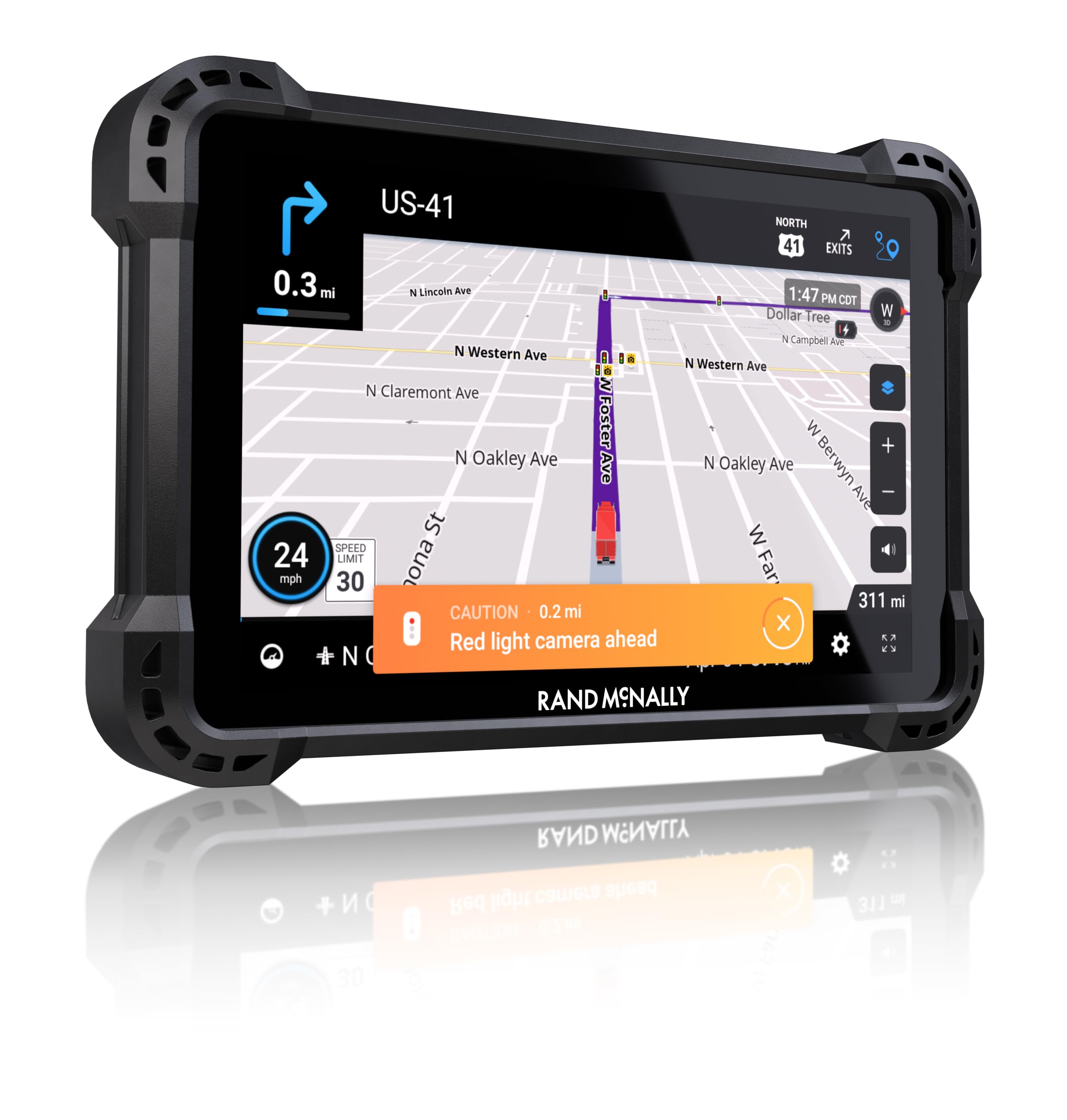 Rand Mcnally Randtab8 Rand Tablet With Rand Navigation Gps With Speed Camera Alerts And Live Traffic, Weather And Fuel   8 Inch