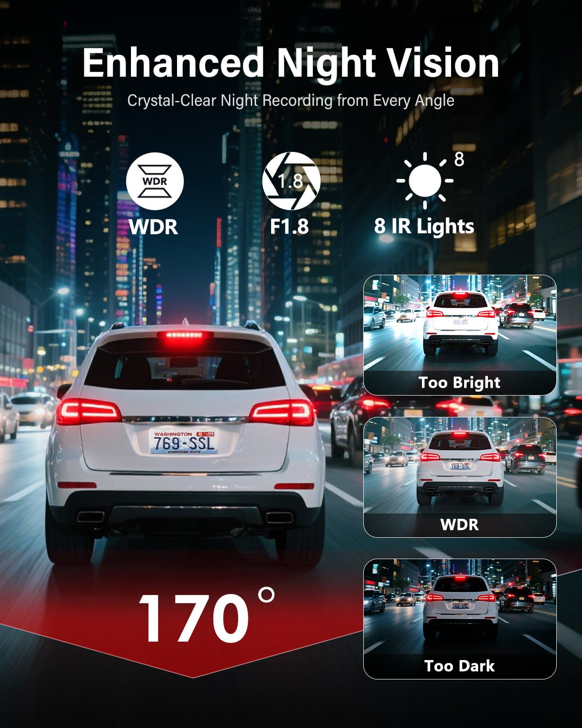 Dljzgc 4 Channel Dash Cam Front And Rear Inside Left Right, 360 Degree View Dash Camera For Cars, 1080P Dashcam, 5G Wifi Car Cam