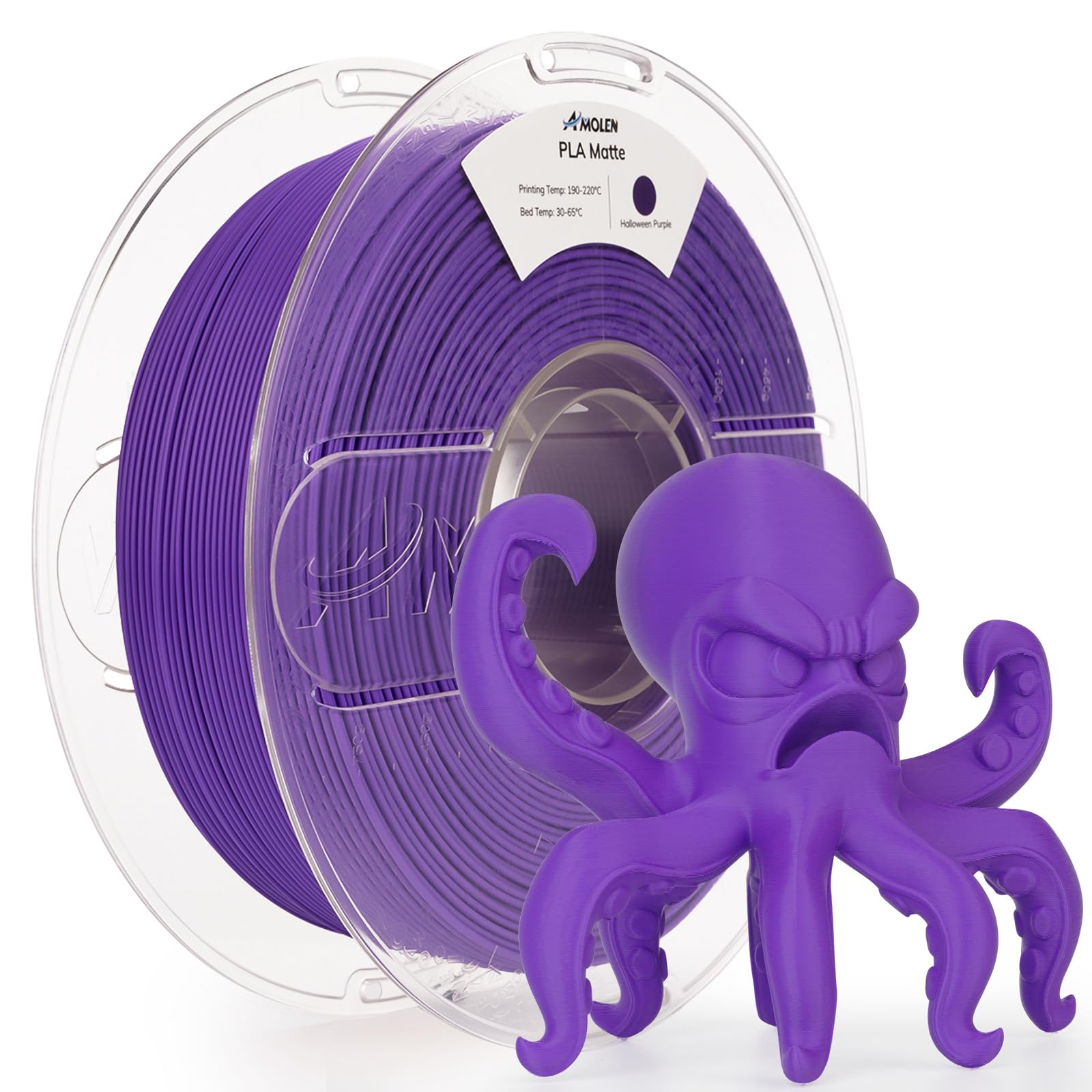AMOLEN Matte PLA Filament 1.75mm, Purple 3D Printer Filament, Smooth Finish for Most FDM 3D Printing, Dimensional Accuracy +/- 0