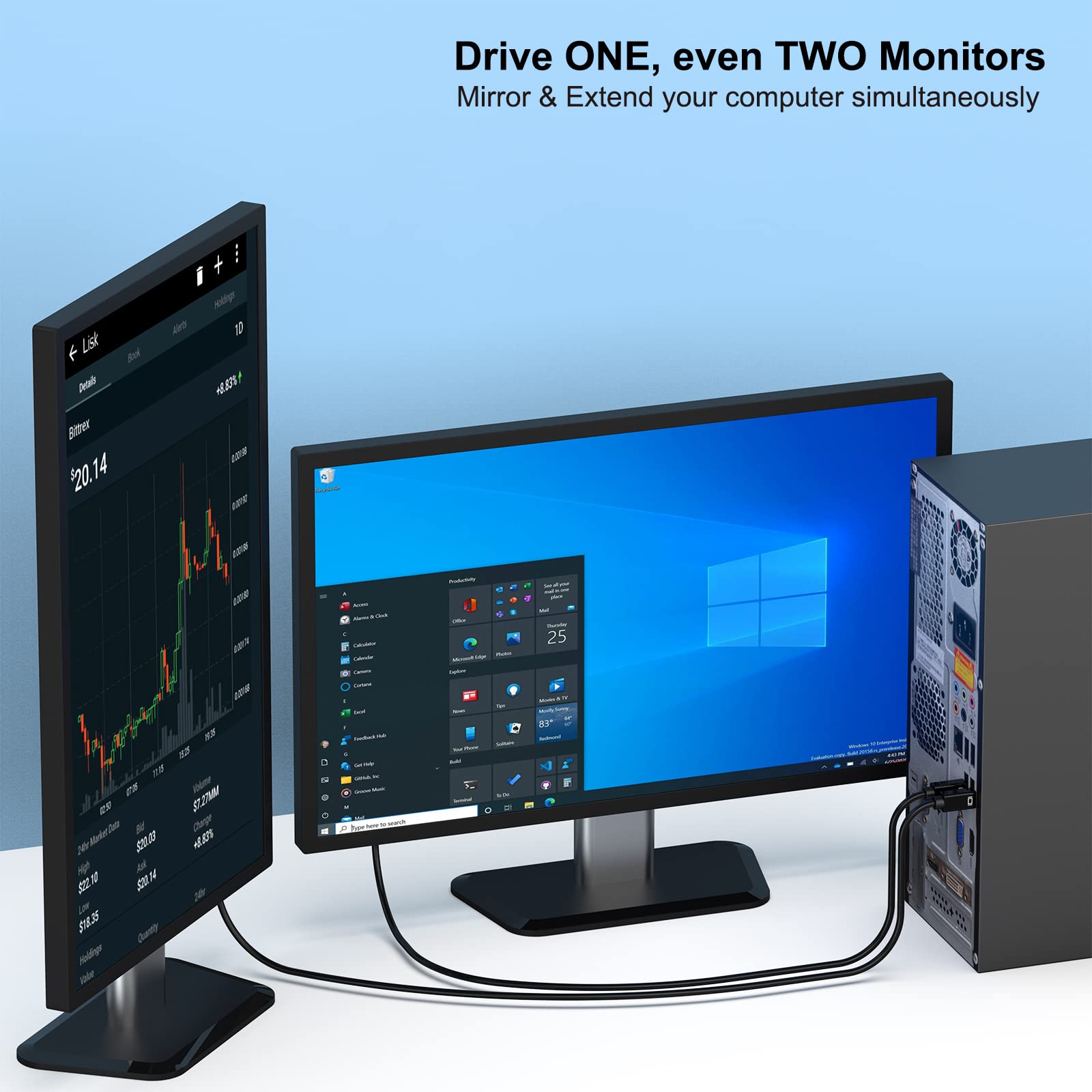 Benfei 2 Pack Mini Displayport To Vga 6 Feet Cable, Mini Displayport To Vga Cable (Thunderbolt 2 Compatible) With Macbook Air/Pr