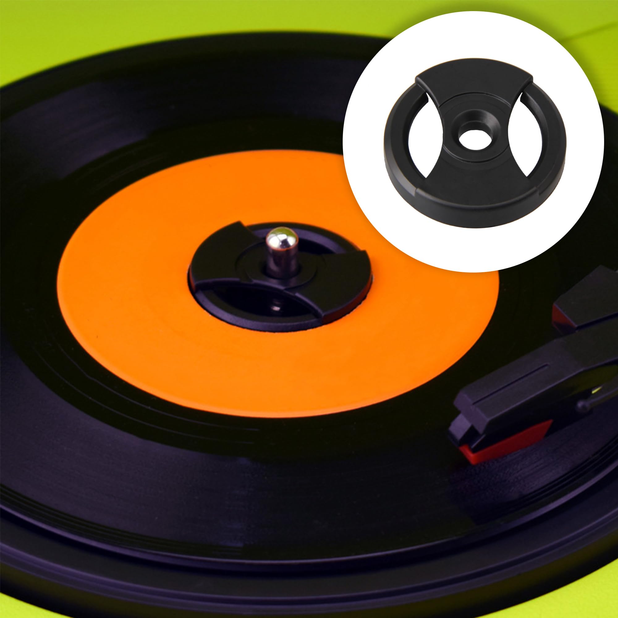 Lovermusic Black 7 Inch 45 Rpm Abs Vinyl Record Centre Hole Adapter For Turntables Record