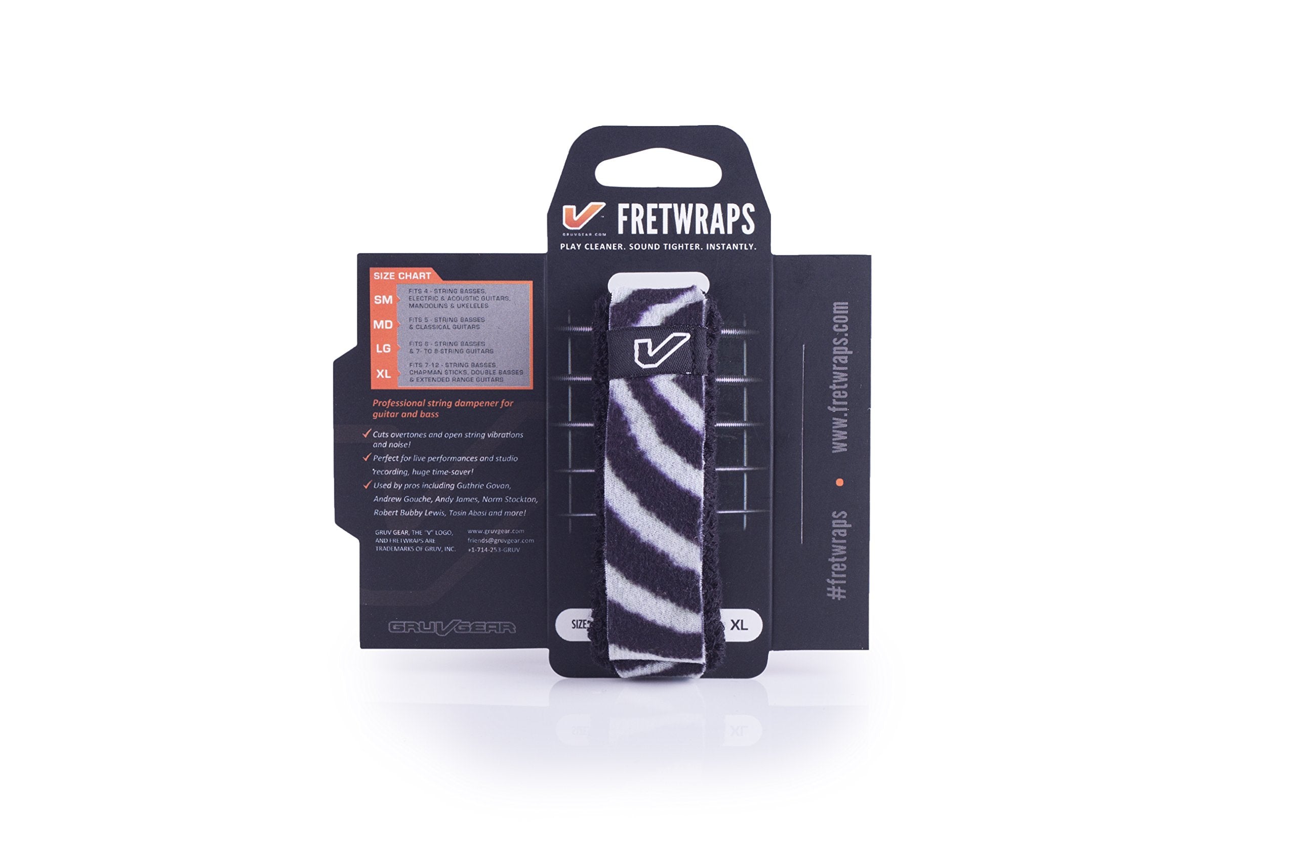 Gruv Gear Fretwraps Wild 'Zebra' String Muters 1 Pack (Medium) (Fw 1Pk Zeb Md)