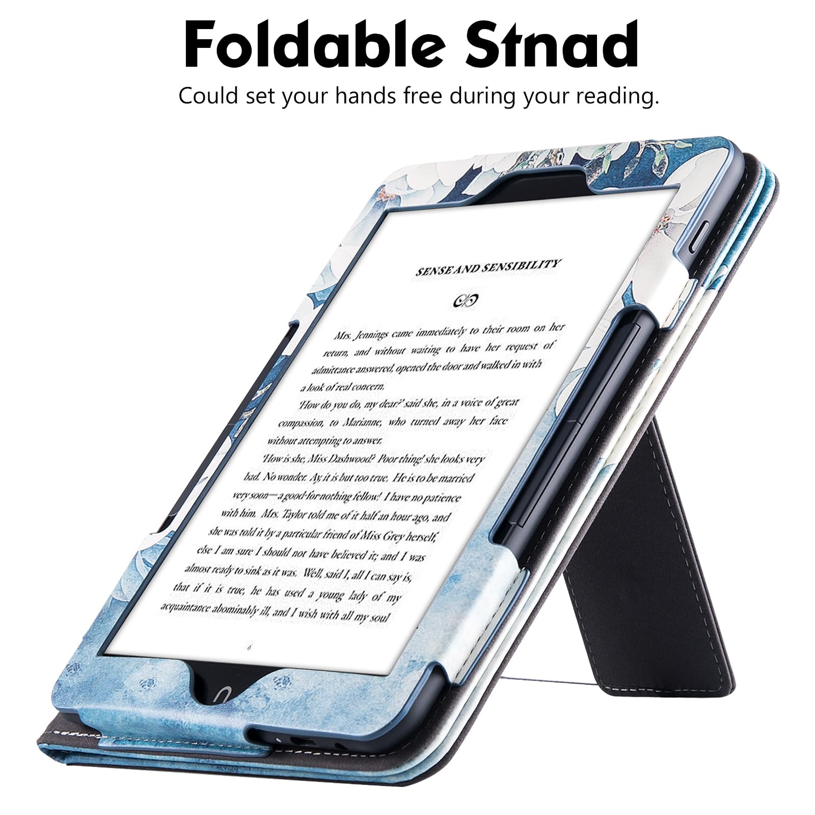 Bozhuorui Stand Case For All-New 7.8 Nook Glowlight 4 Plus (2023 Released Only) - Premium Pu Leather Sleeve Cover With Two Hand