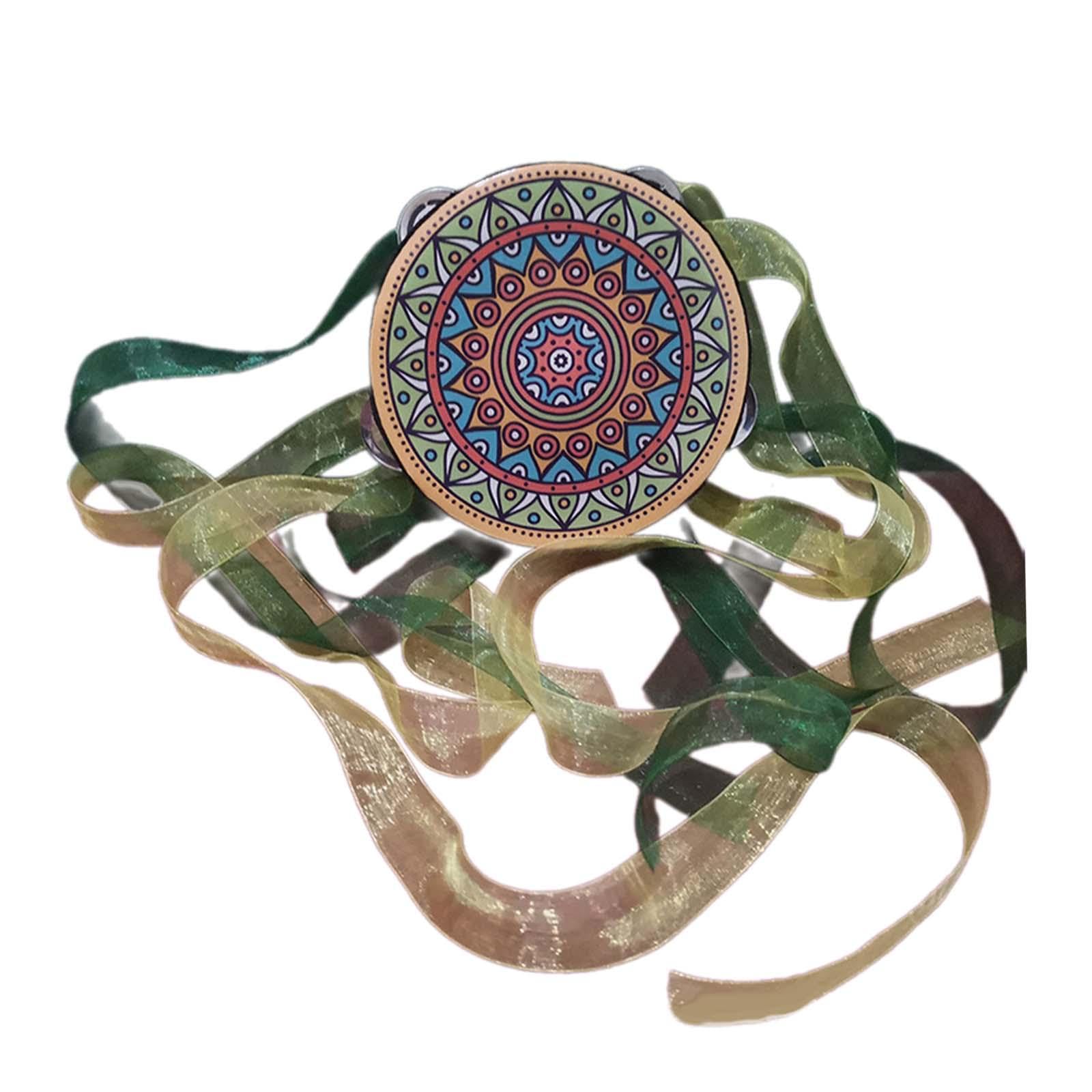 MERISHOPP 6inch Tambourine Children Musical Educational Toy for Dancing Festival Party Green|Musical Instruments & Gear|Percussi