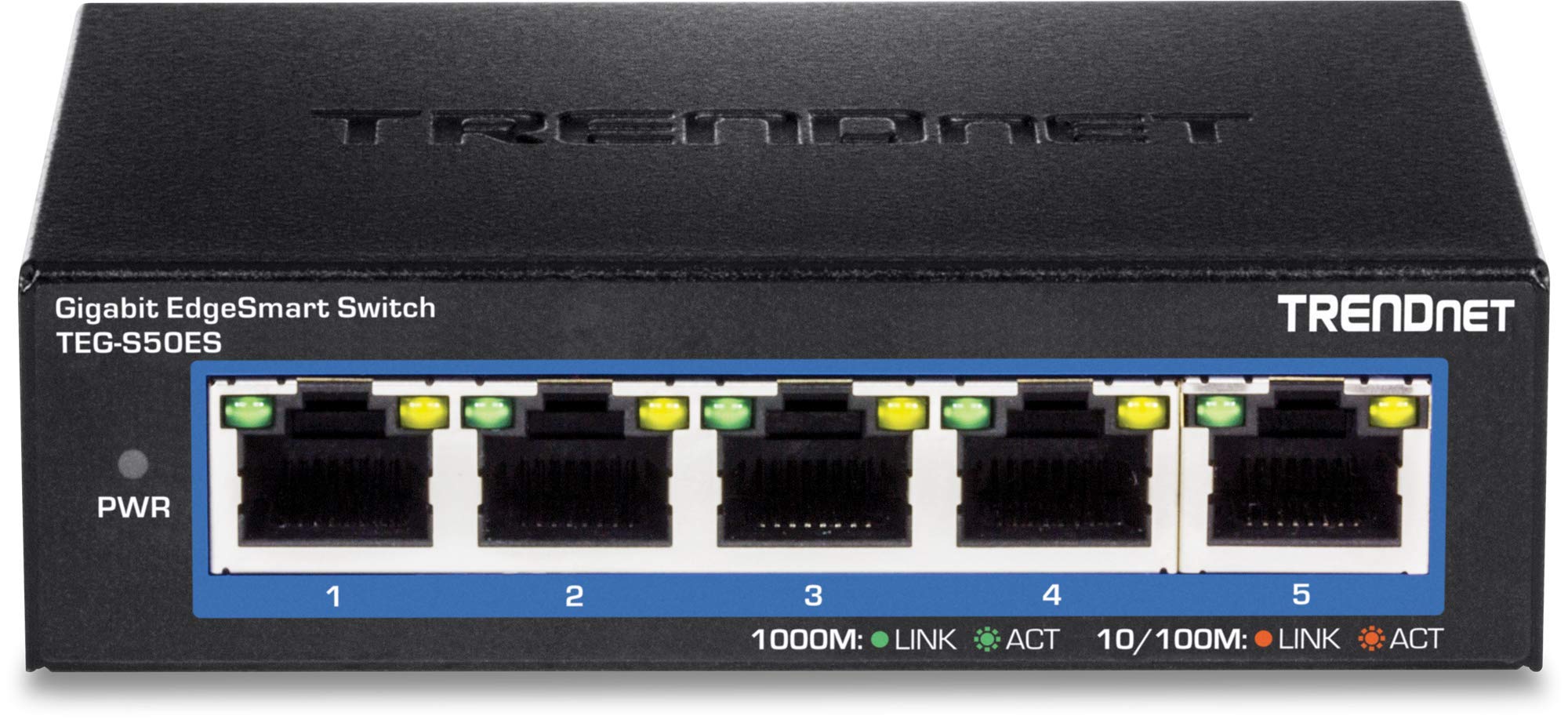 Trendnet 5 Port Gigabit Edgesmart Switch, Teg S50Es, 5 X Gigabit Ports, 10Gbps Switch Capacity, Ethernet Network Desktop Switch,