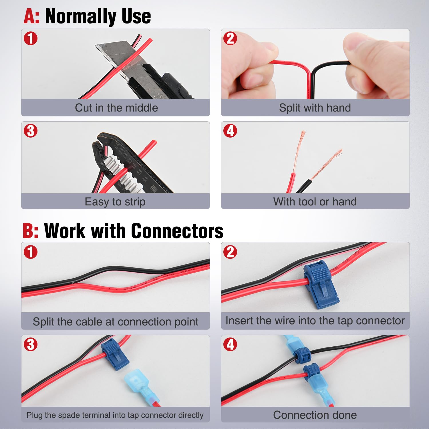 Nilight 50Ft 16Awg Copper Clad Aluminum Wire 16/2 Gauge Red Black Cca Electrical Cable 2 Conductor Parallel 12V/24V Dc Flexible