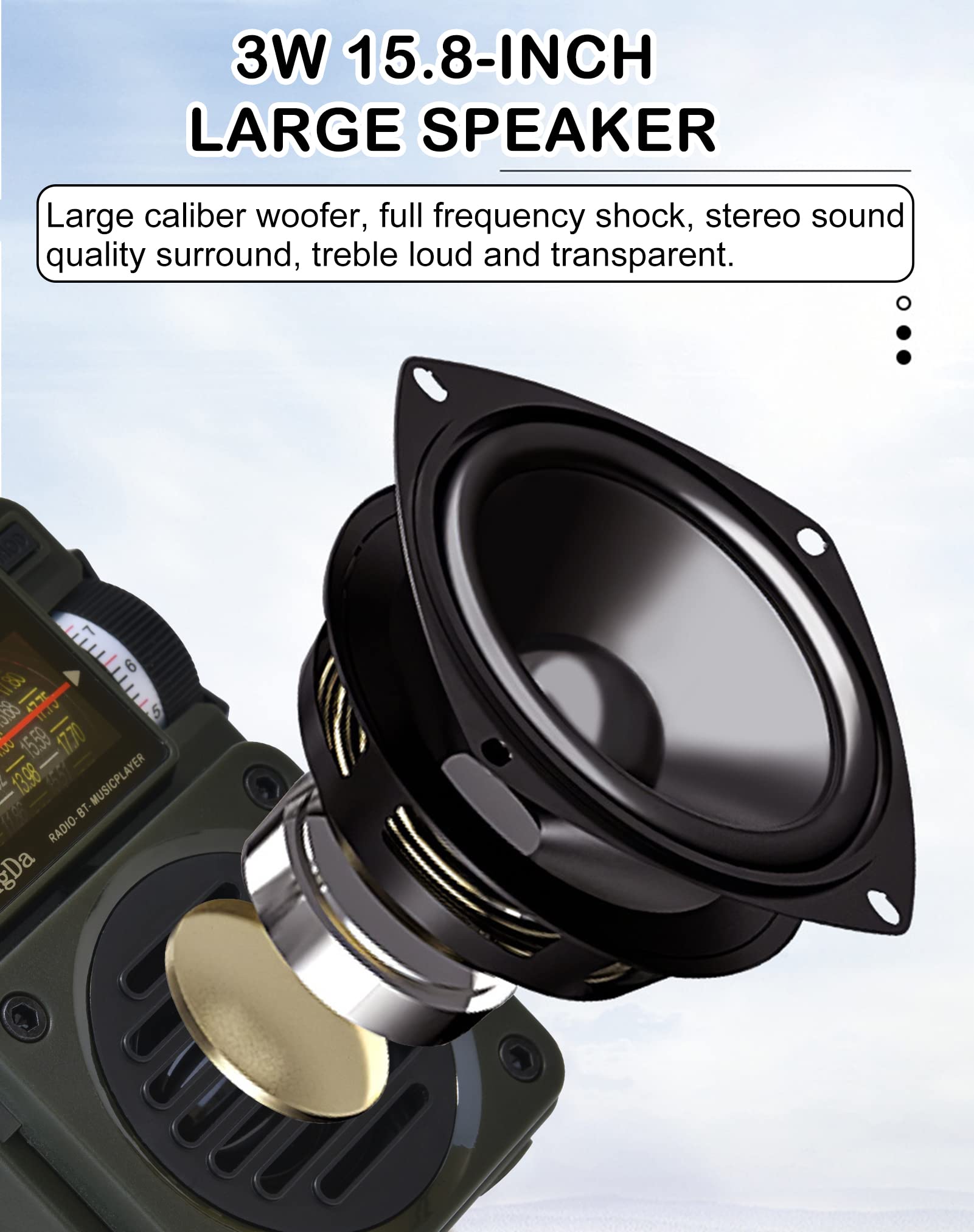 Shortwave Radio, Hanrongda Bluetooth Speaker Support Microsd, Fm Mw Wb Sw Receiver With Noaa Alerts And Sleep Timer, Rechargeabl