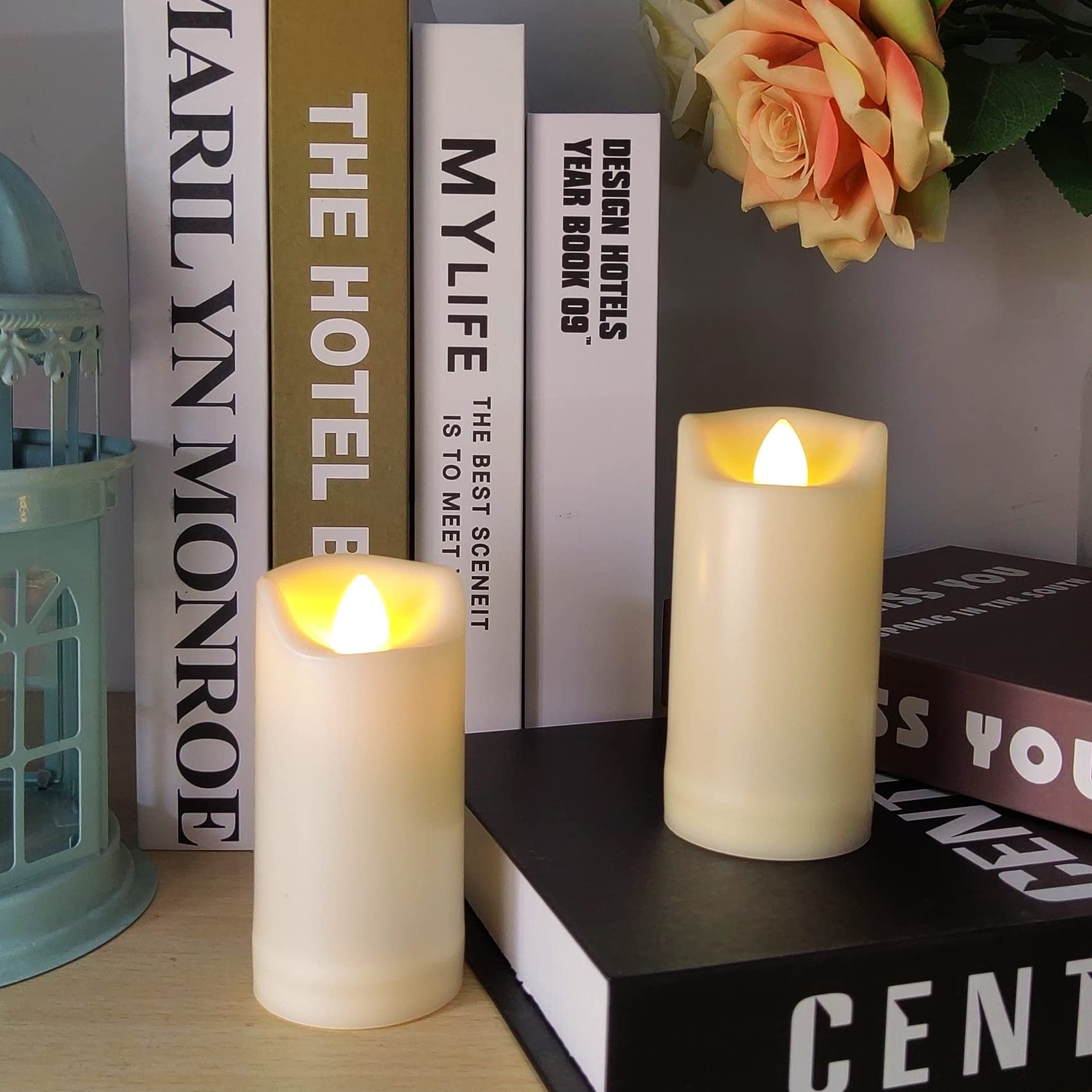 Led Battery Operated Candles 2''X4'' Plastic Flickering Flameless Candles With Timer Outdoor Waterproof Wedding Party Halloween