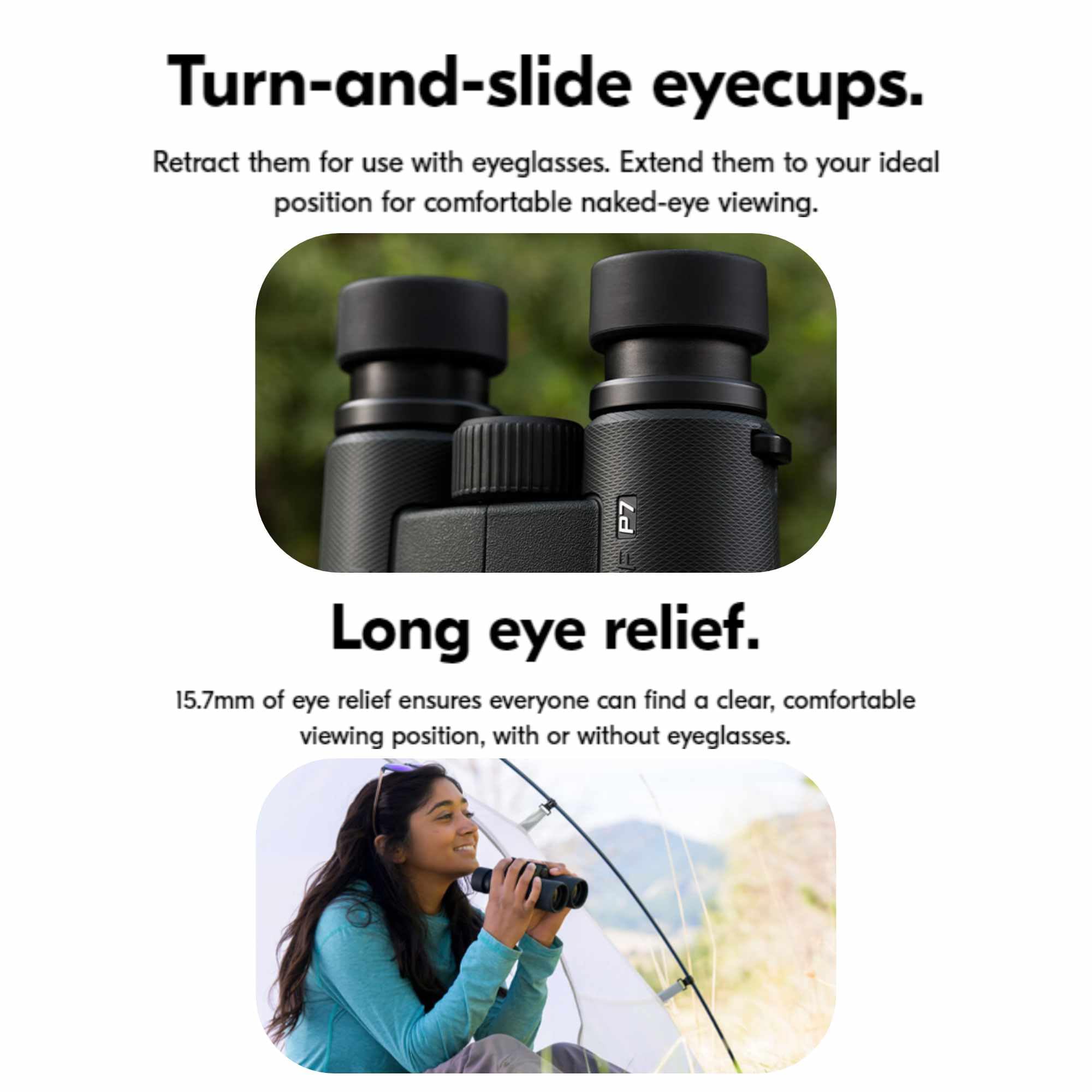 Nikon Prostaff P7 8X30 (16770) Black Binoculars Bundle With Lens Pen And Cleaning Cloth, Compact Binoculars For Adults For Hunti