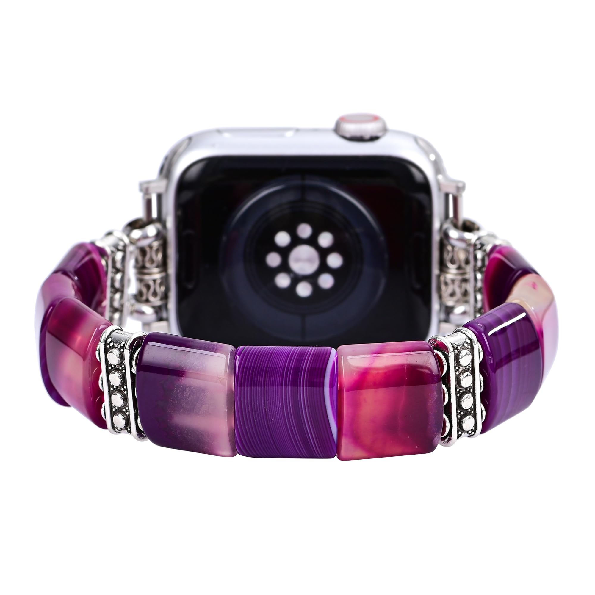 Cape Diablo Smart Watch Band For Women - Handmade Gemstone Strap - Compatible With 38Mm-45Mm Apple Faces (Mystic Chakra, Large 6