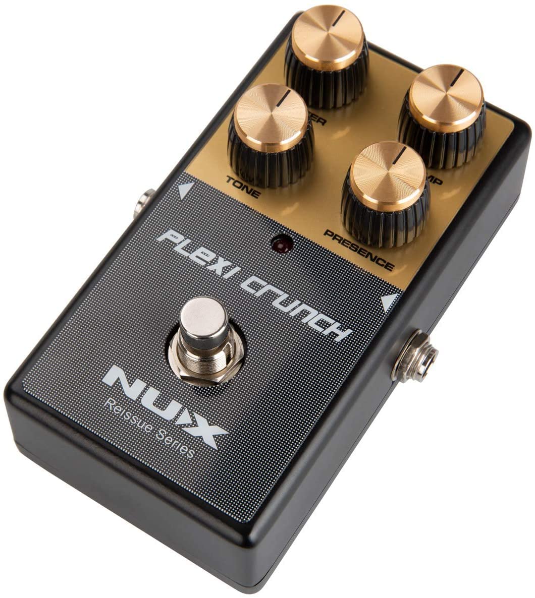 Briskdrop Nux Plexi Crunch Distortion Pedal Bundle With 2 Patch Cables, 6 Dunlop Picks, And String Winder Assorted Golden Plexic