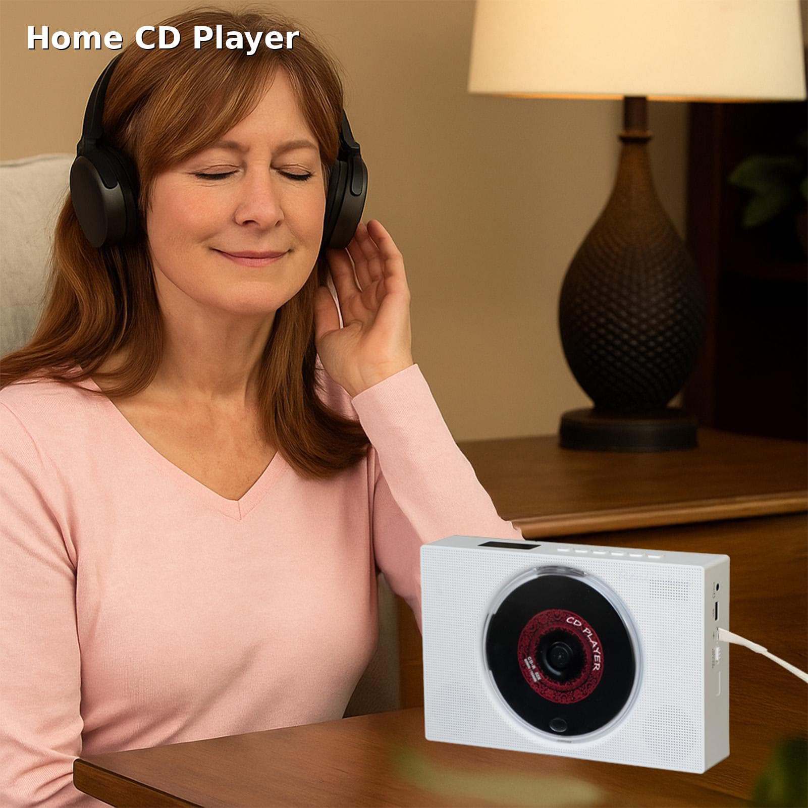 Portable Cd Player With Speakers, Desktop Cd Players For Home, Bluetooth, Remote Control, Led Screen, Fm Radio, U Disk, Aux Port