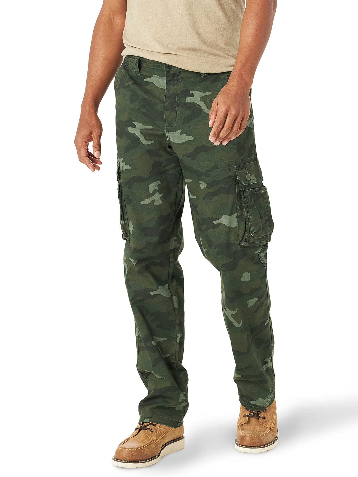 Lee Mens Wyoming Relaxed Fit Cargo Pant, Green Camo, 36W X 29L