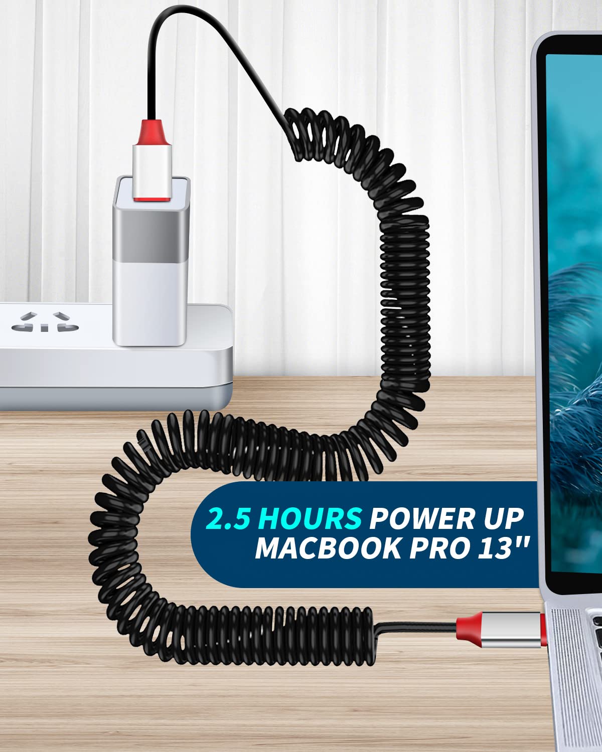 AICase Coiled USB C to Lightning Cable for Apple CarPlay,Expansion Spring Coiled Cable,PD Type C Scalable Charging Cable for iPhone 14/13/13 Pro 12 Pro Max 12 11 X XS XR 8 Plus,AirPods Pro