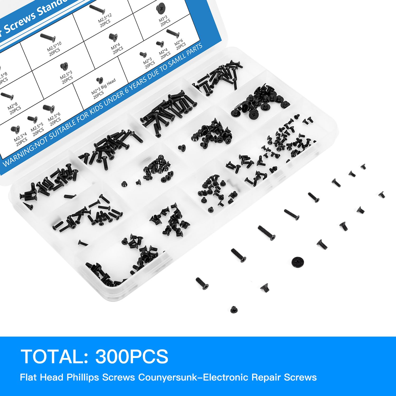 300Pcs Computer Notebook Laptop Screws Assortment Kit, 12 Sizes M2.5 M2 M3 Laptop Screws For Lenovo Dell Hp Asus Samsung Toshiba