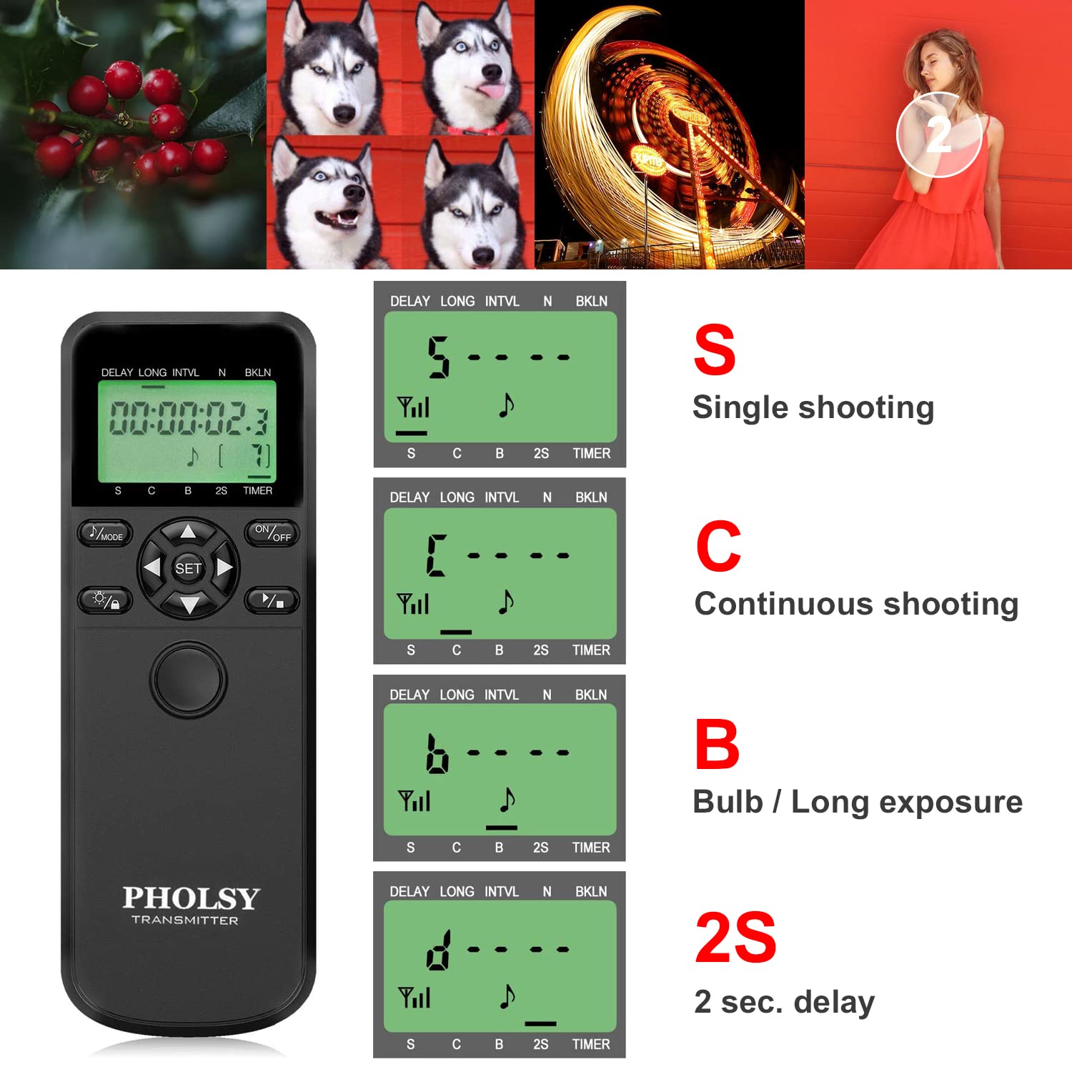 Pholsy For Sony Cameras Shutter Timer Remote Control S8 Shutter Release Compatible With Sony A7R Iv Iii Ii, A7Iii A9 A7Iv A7R A7