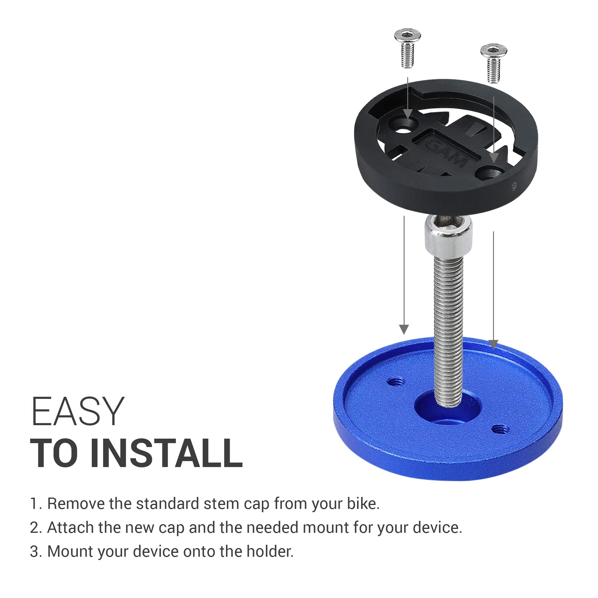 Kwmobile 1X Bicycle Mount Compatible With Garmin Edge/Bryton Rider/Cateye - Set Of 1 Top Cap Mounts For Bike Gps Navigation