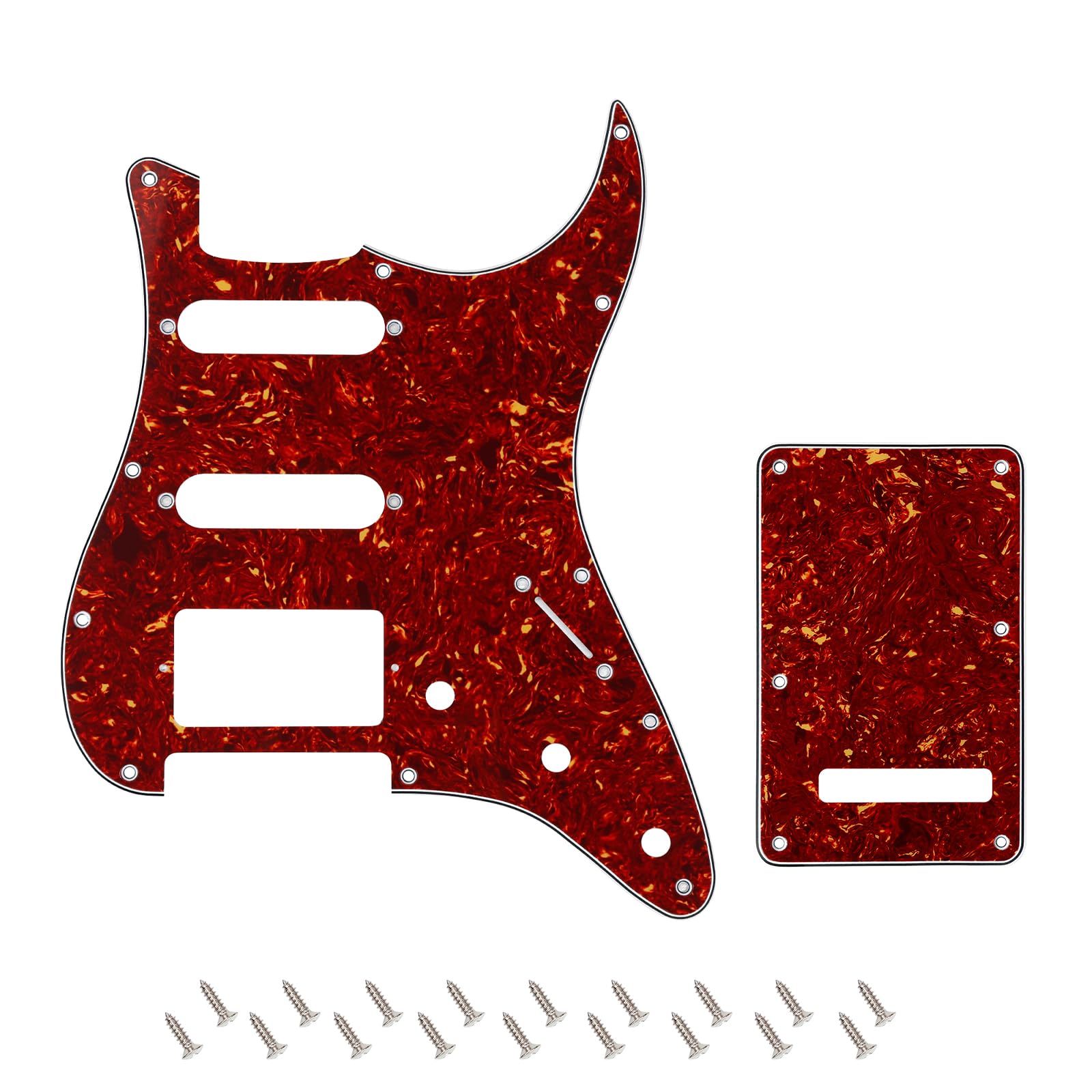 Banworks 4Ply Strat Hss Pickguard 11 Hole Ssh Pickguard Scratch Plate & Backplate 6 Hole Trem Tremolo Cover Set For Usa/Mexican